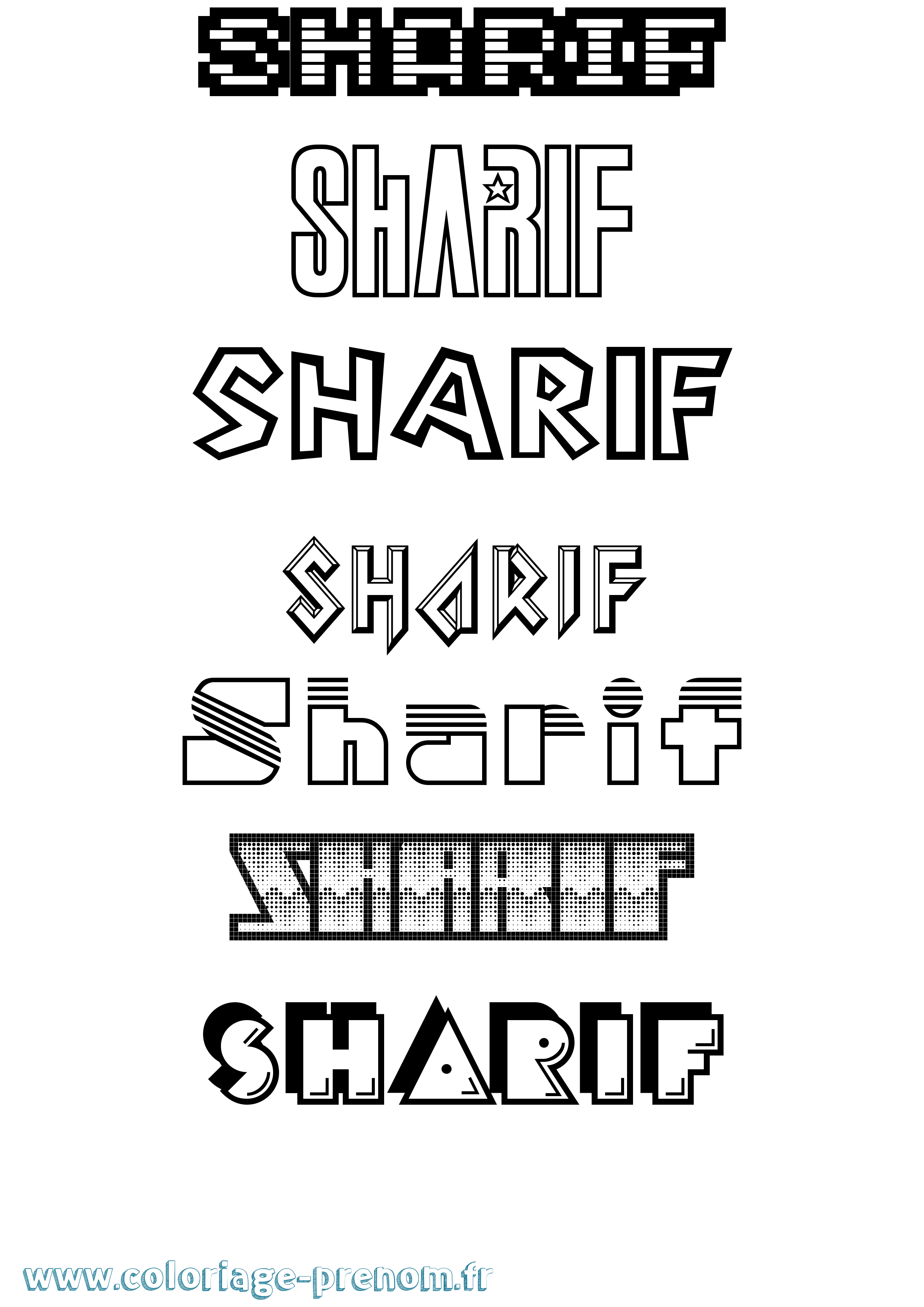 Coloriage Sharif Jeux Vidéos Coloriage prénom Sharif Jeux Vidéos
