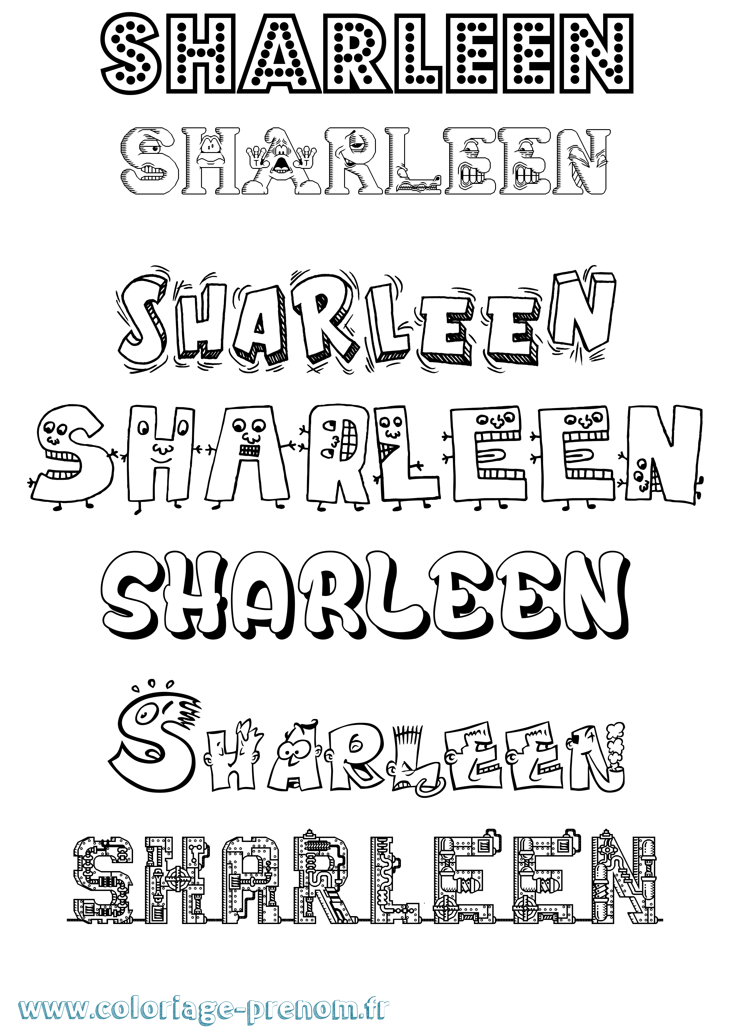 Coloriage Sharleen Fun Coloriage prénom Sharleen Fun