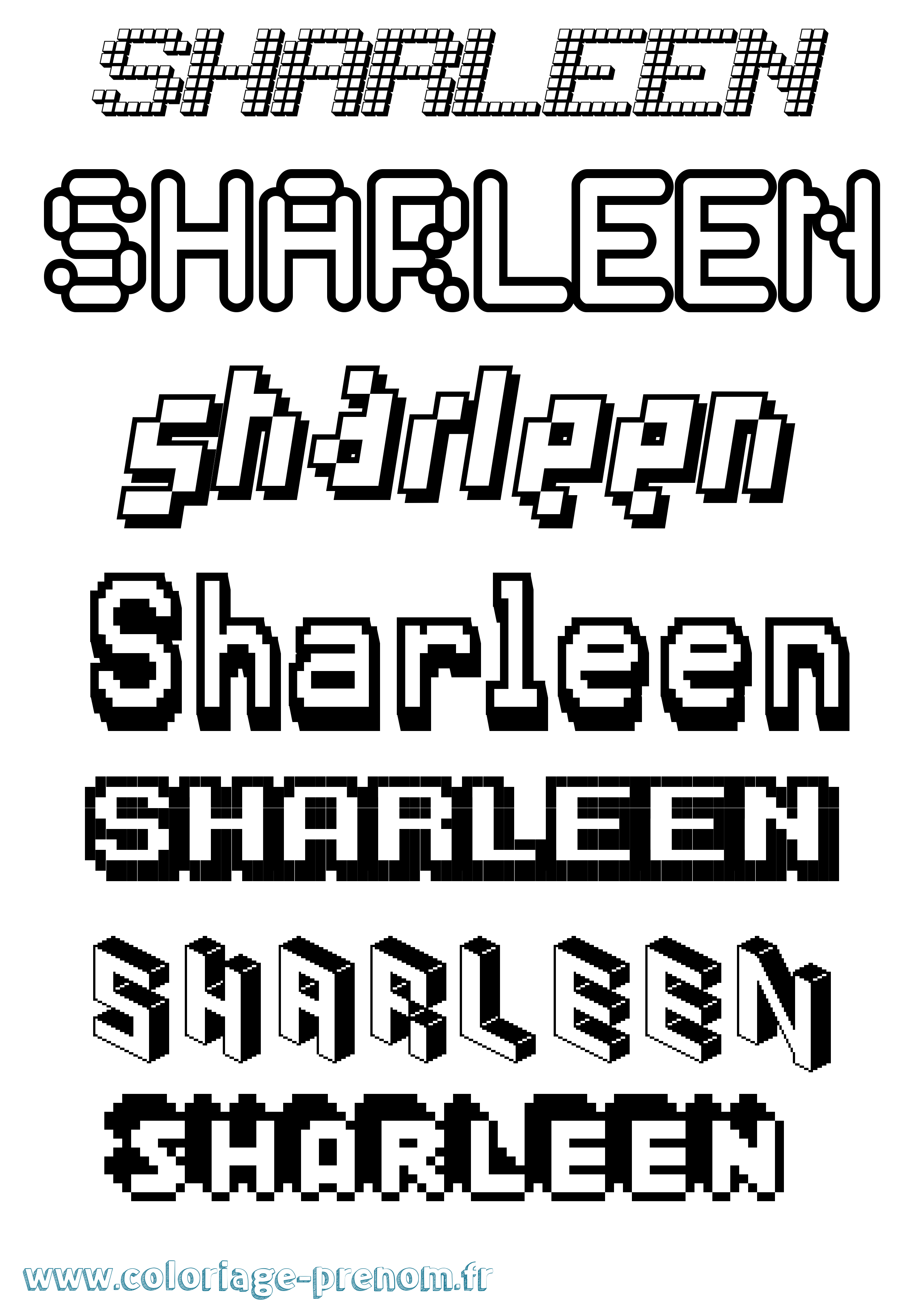 Coloriage Sharleen Pixel Coloriage prénom Sharleen Pixel