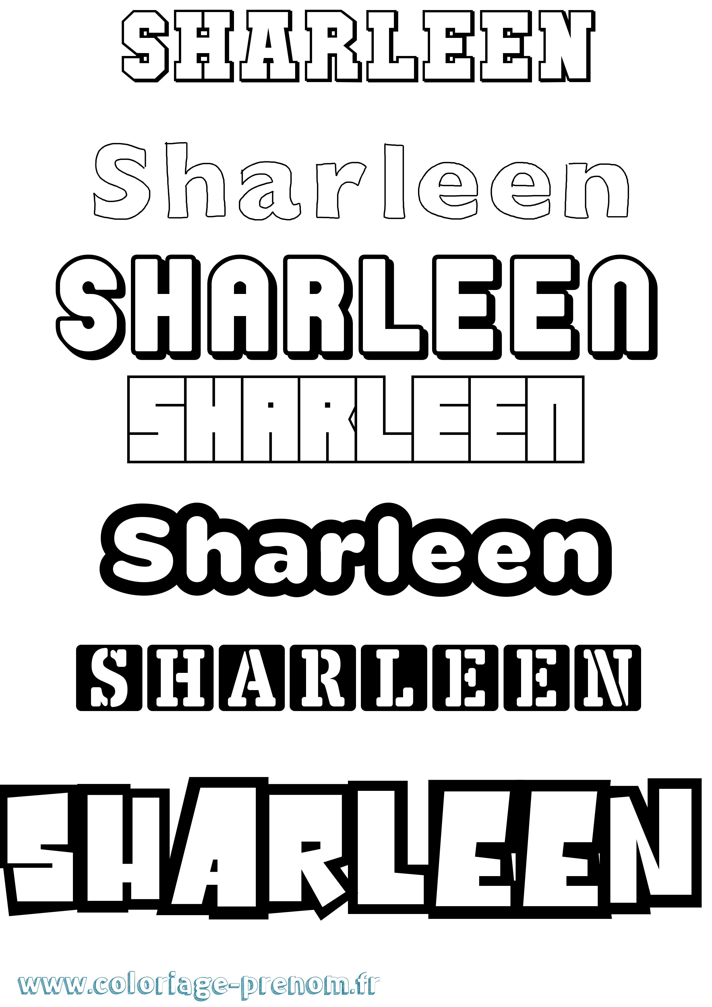 Coloriage Sharleen Simple Coloriage prénom Sharleen Simple