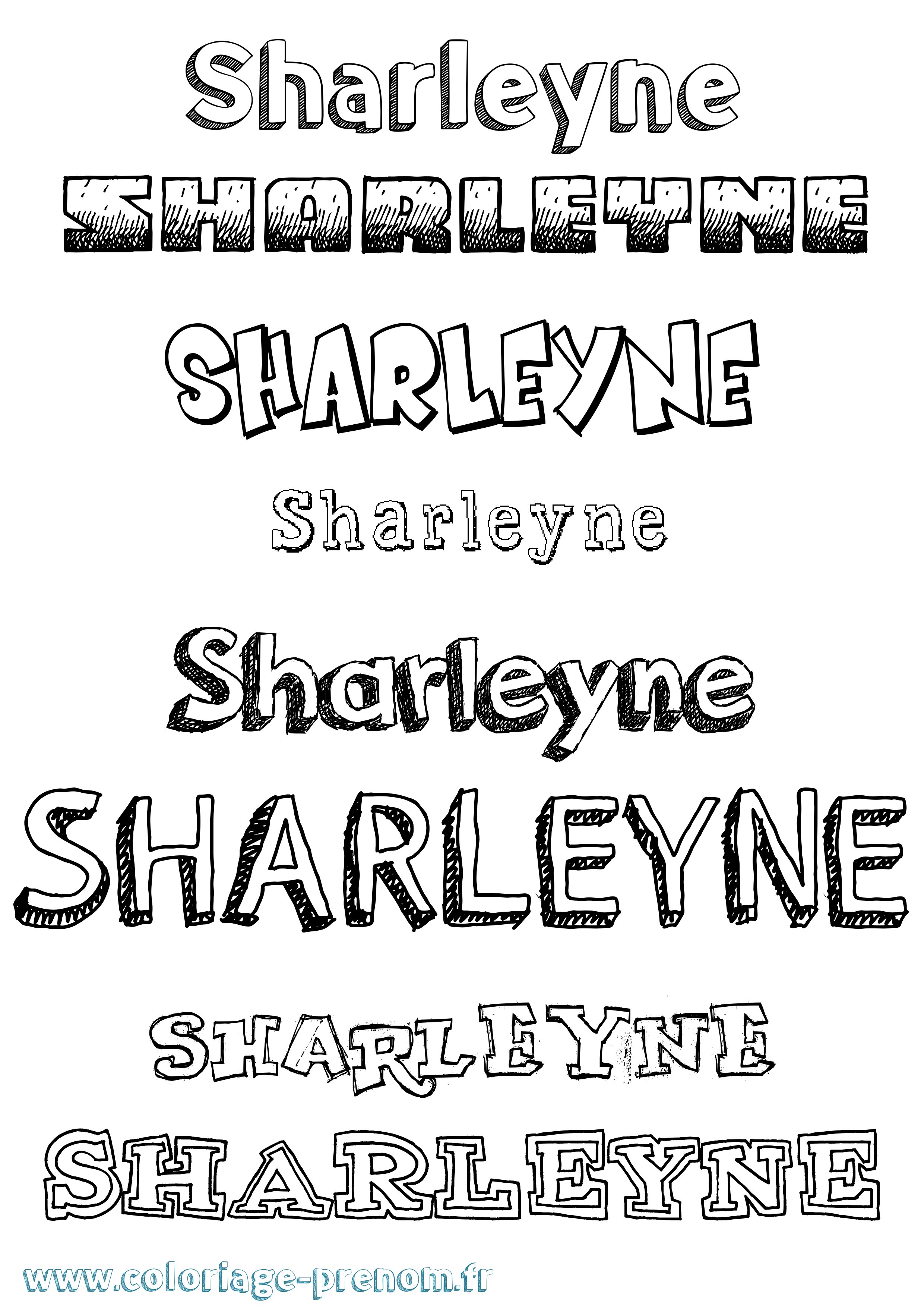Coloriage Sharleyne Dessiné Coloriage prénom Sharleyne Dessiné