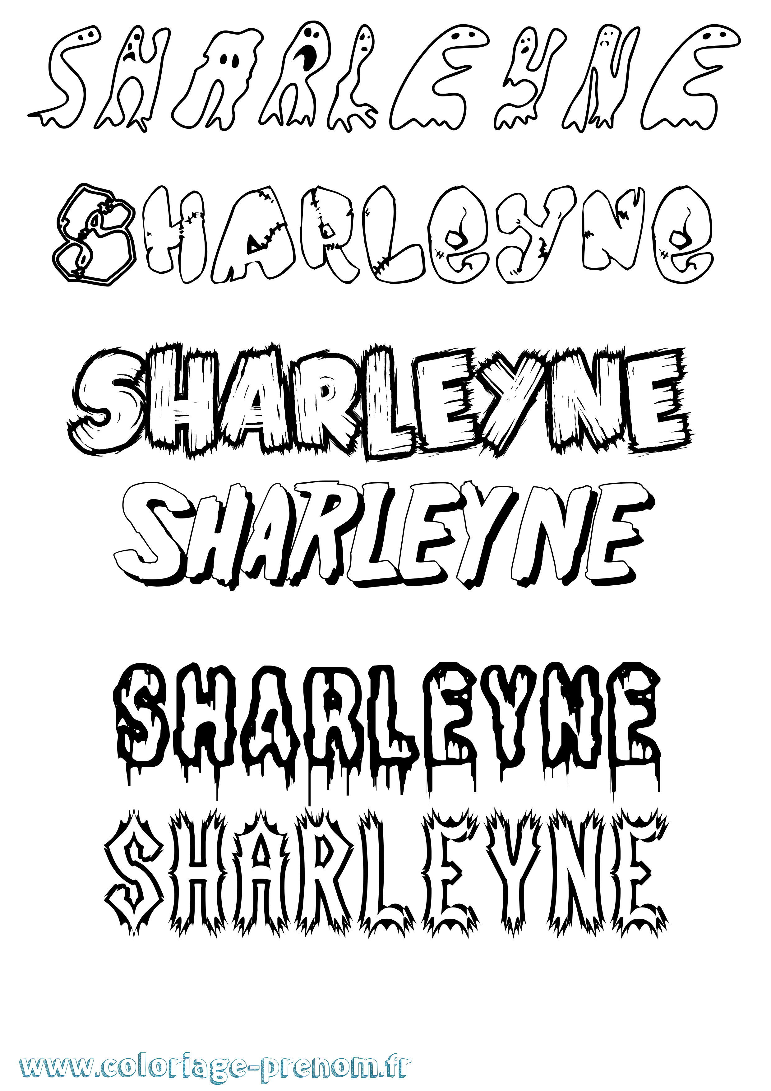 Coloriage Sharleyne Frisson Coloriage prénom Sharleyne Frisson