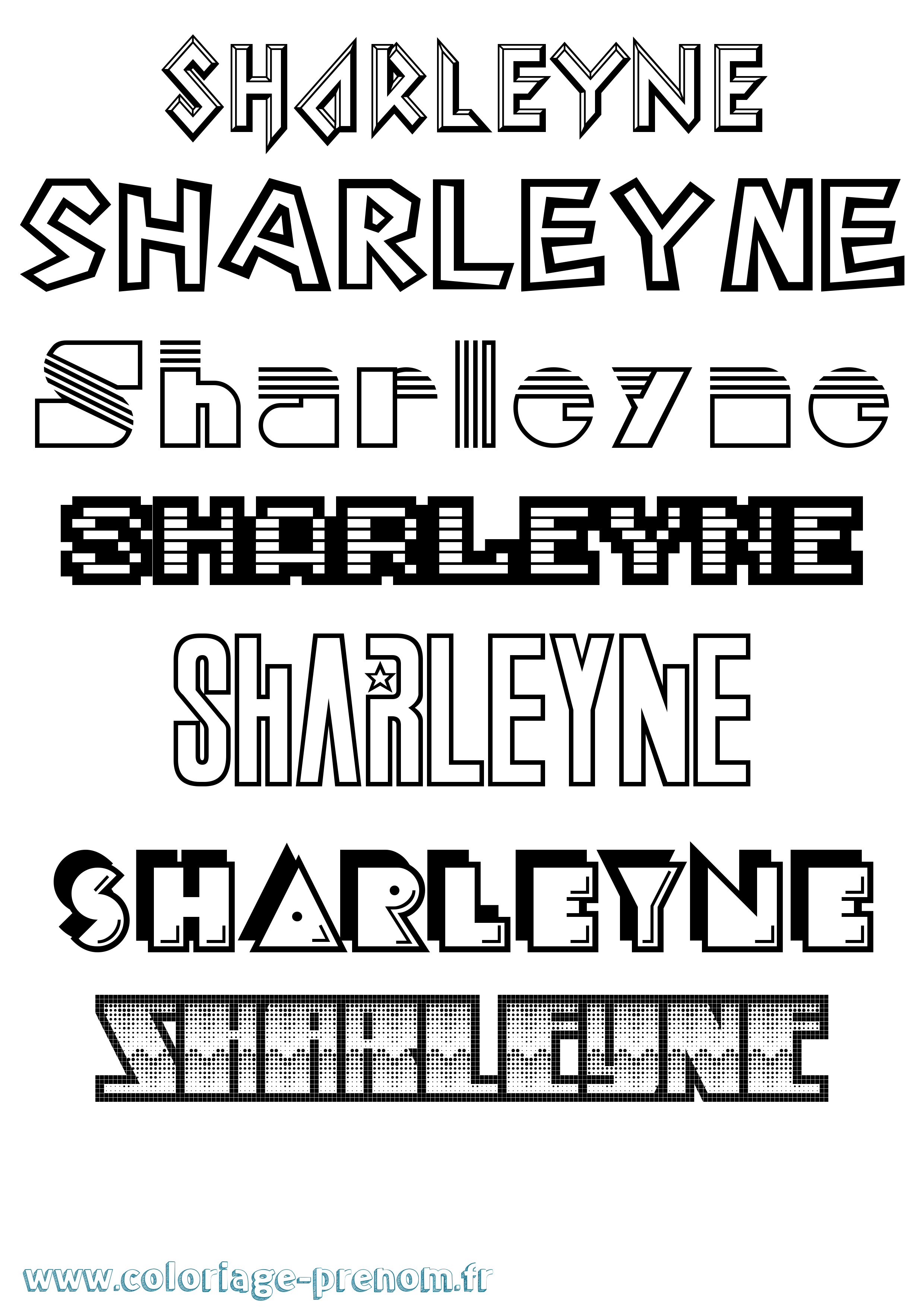 Coloriage Sharleyne Jeux Vidéos Coloriage prénom Sharleyne Jeux Vidéos