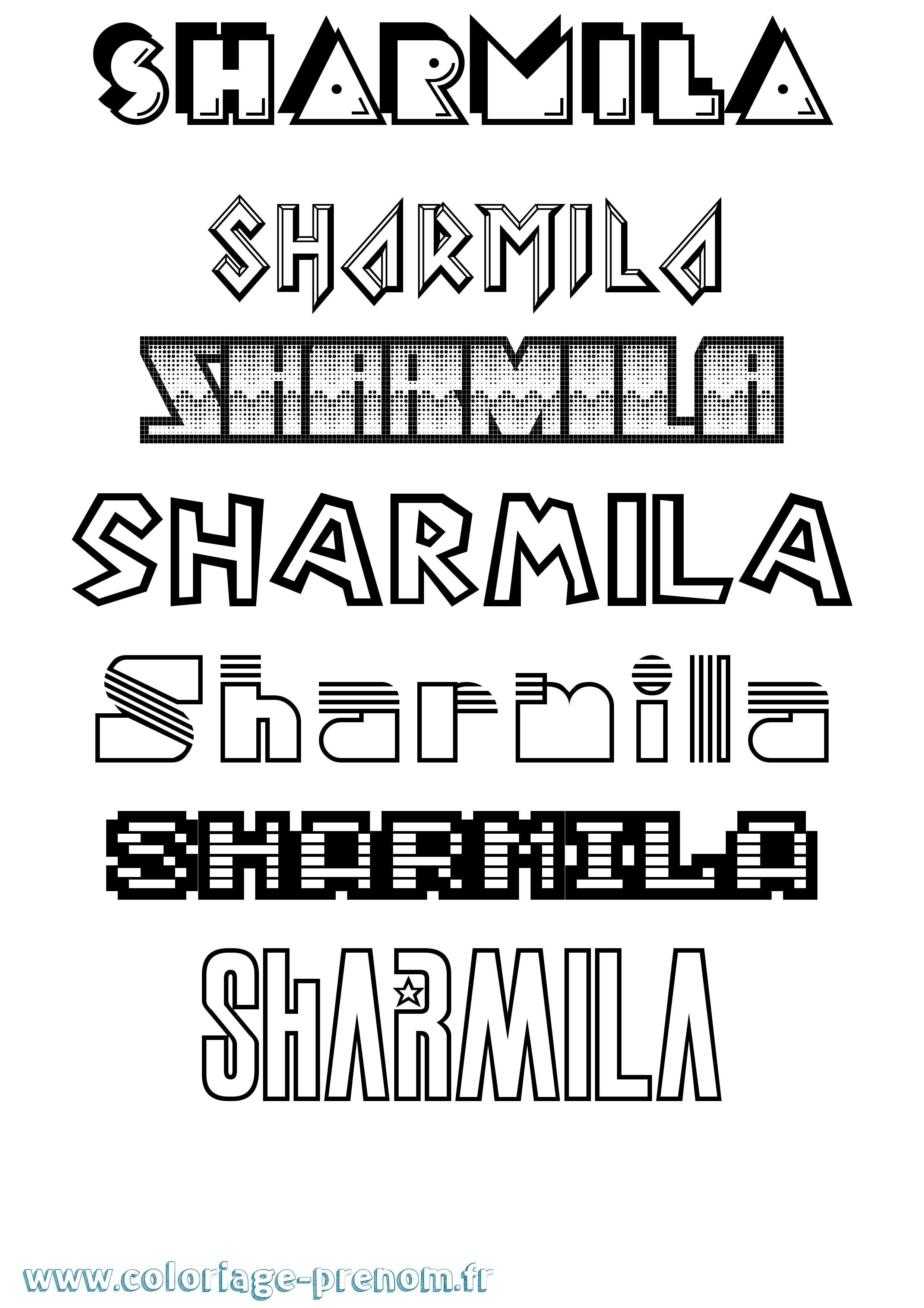 Coloriage Sharmila Jeux Vidéos Coloriage prénom Sharmila Jeux Vidéos