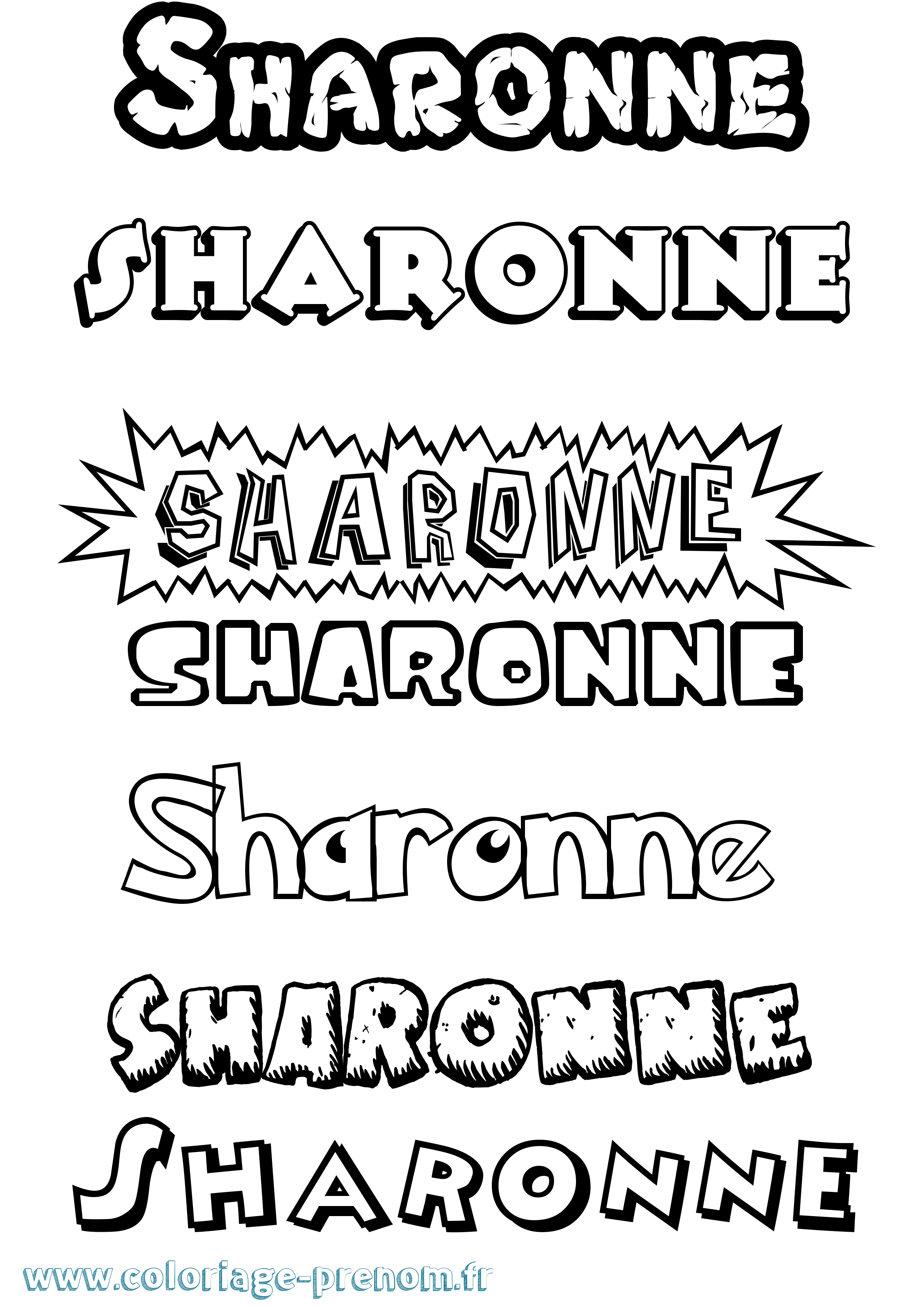 Coloriage Sharonne Dessin Animé Coloriage prénom Sharonne Dessin Animé