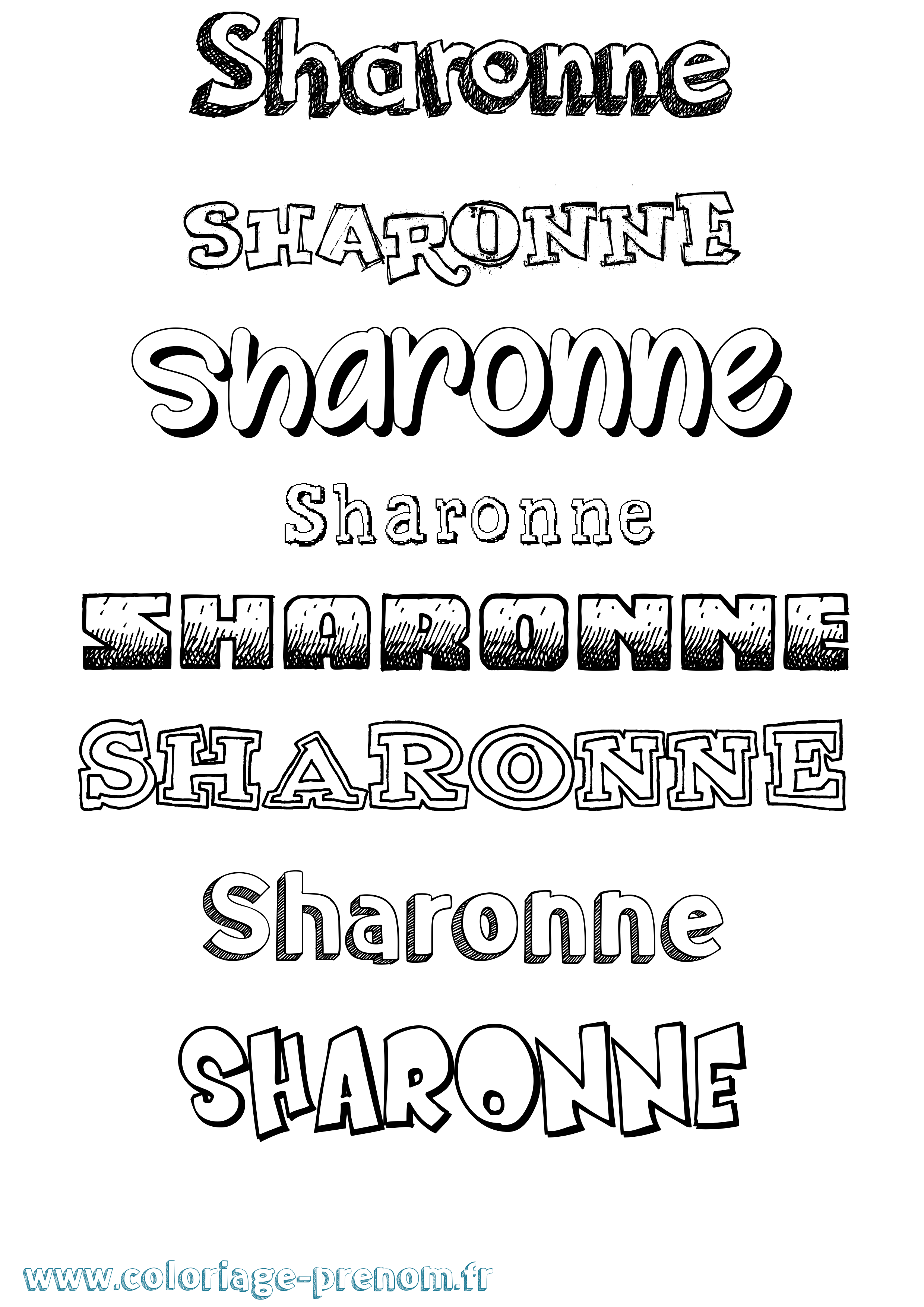 Coloriage Sharonne Dessiné Coloriage prénom Sharonne Dessiné