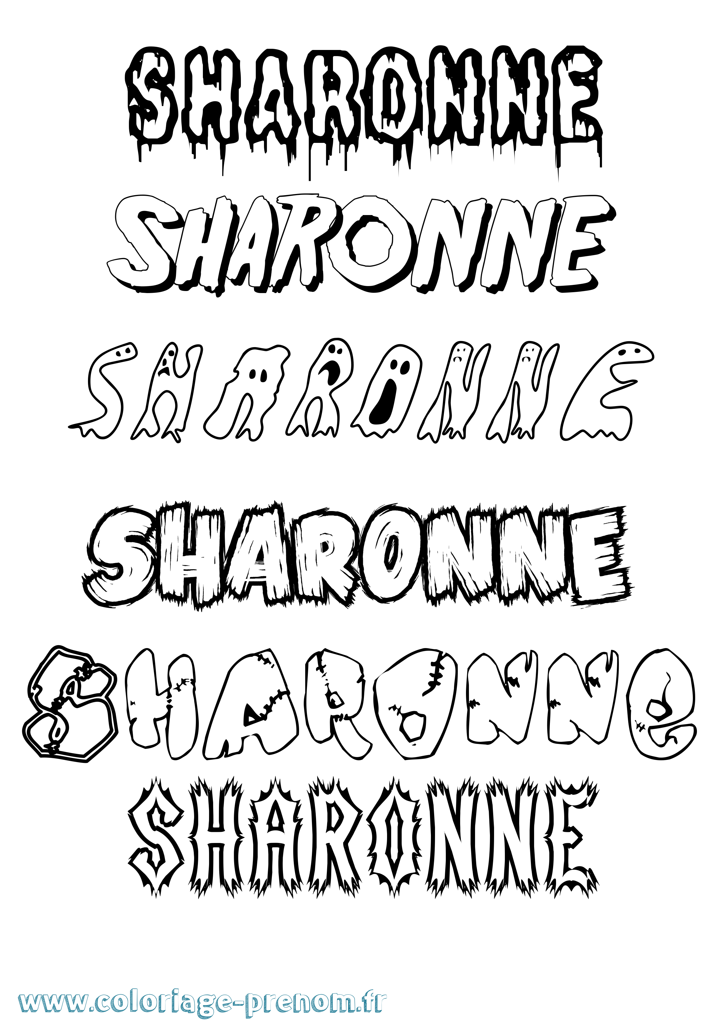 Coloriage Sharonne Frisson Coloriage prénom Sharonne Frisson