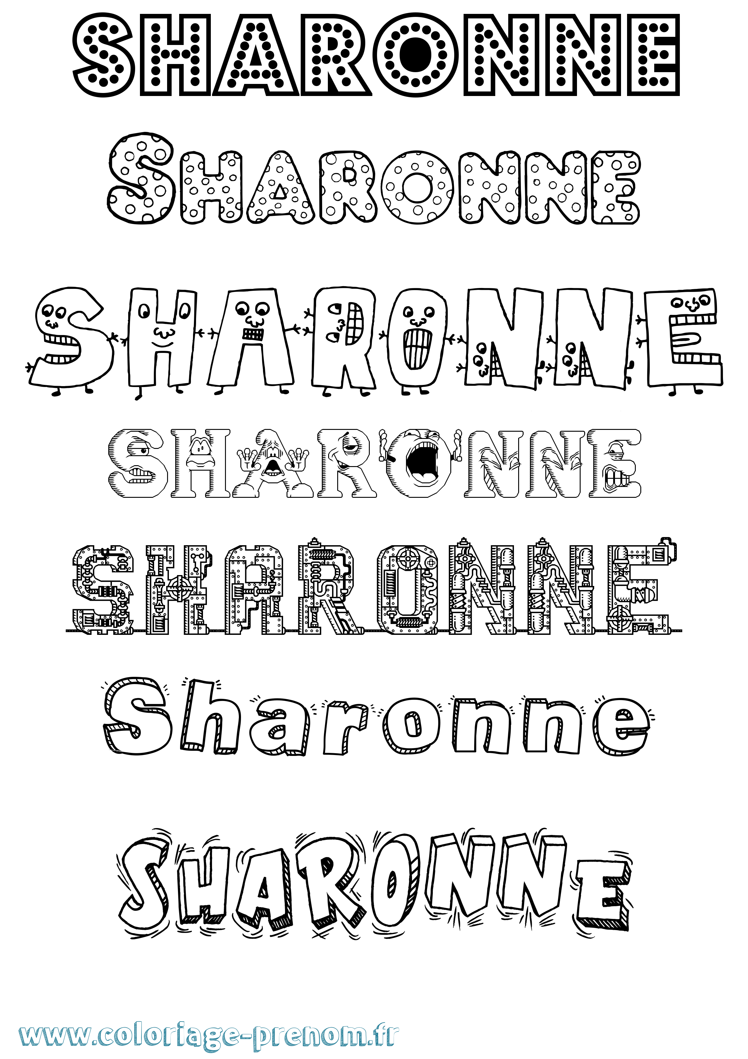Coloriage Sharonne Fun Coloriage prénom Sharonne Fun