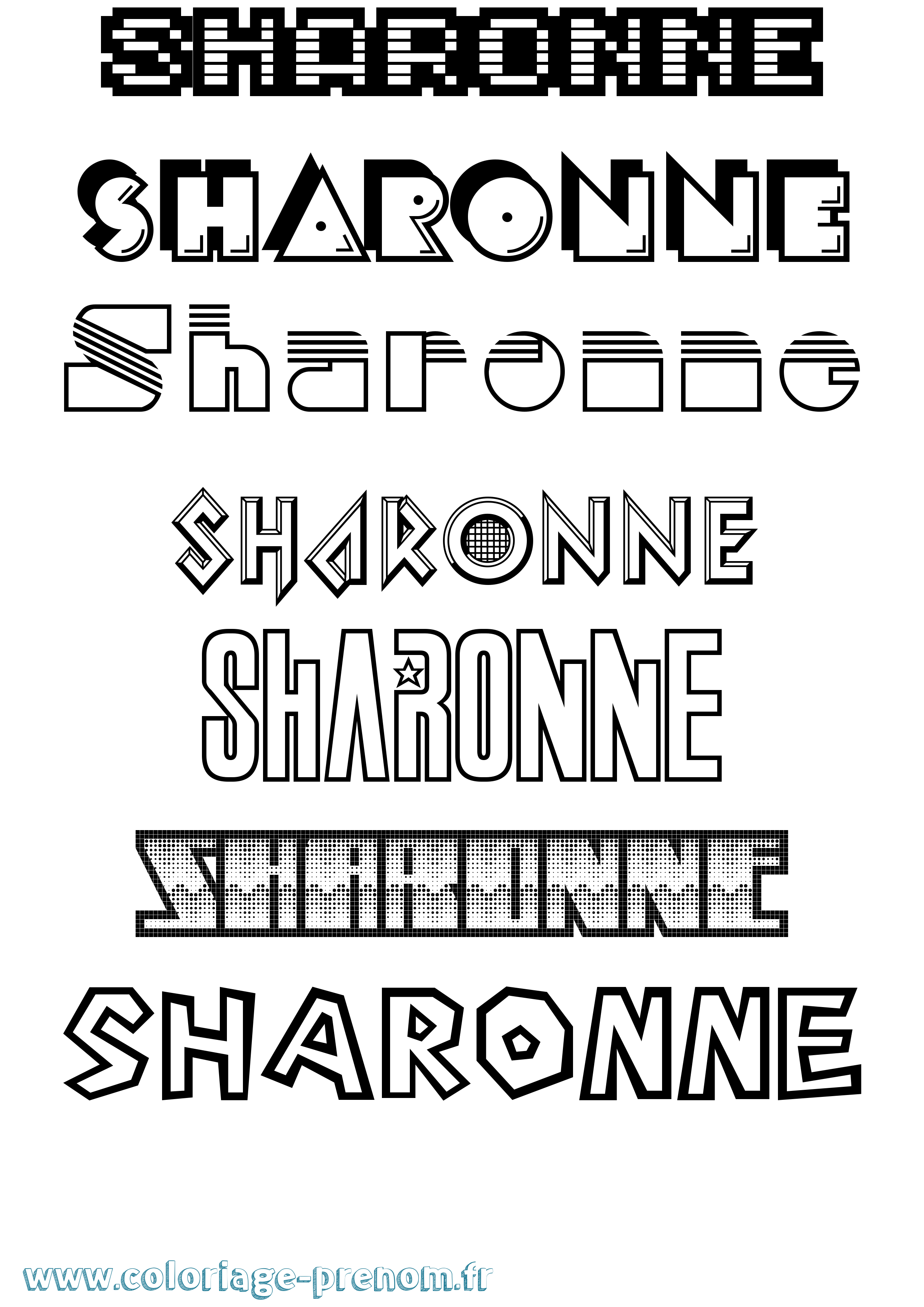 Coloriage Sharonne Jeux Vidéos Coloriage prénom Sharonne Jeux Vidéos