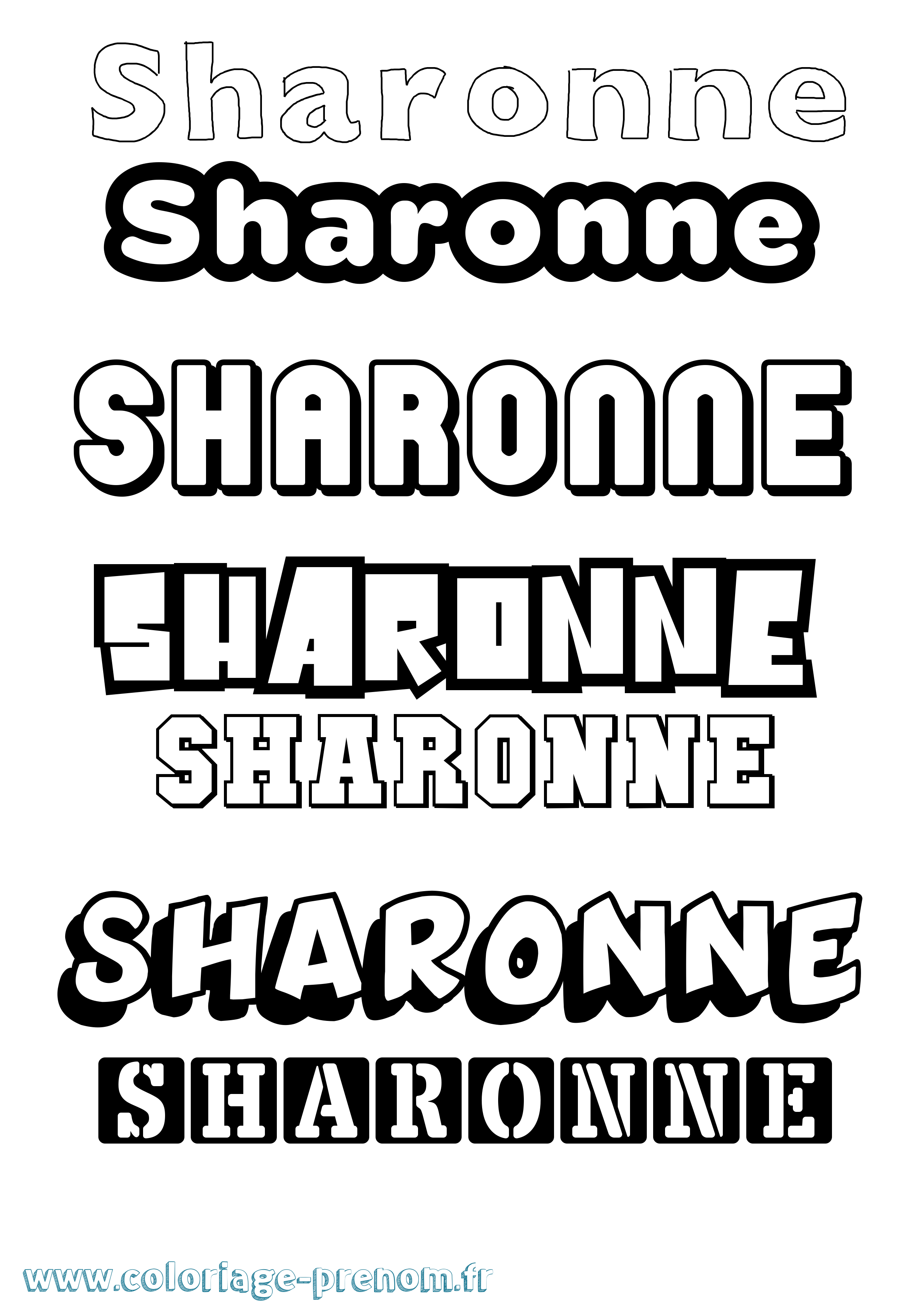 Coloriage Sharonne Simple Coloriage prénom Sharonne Simple
