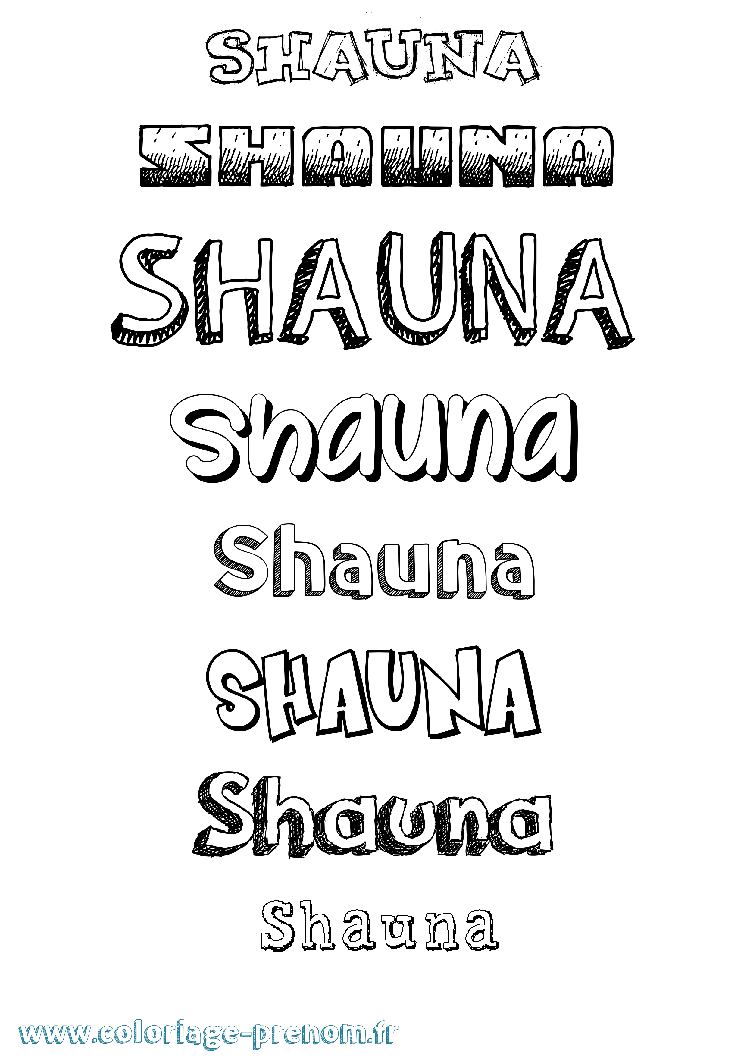 Coloriage Shauna Dessiné Coloriage prénom Shauna Dessiné