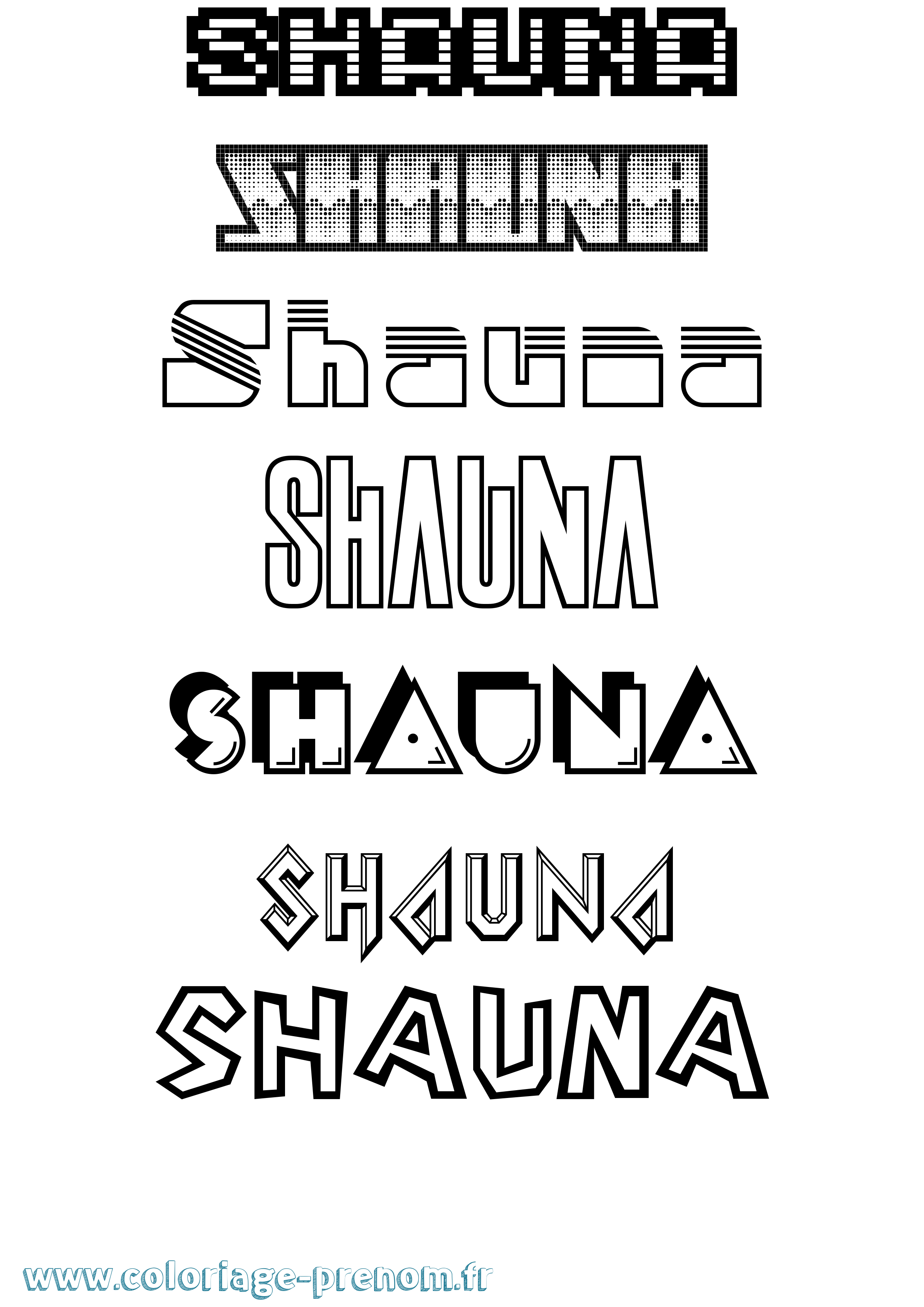 Coloriage Shauna Jeux Vidéos Coloriage prénom Shauna Jeux Vidéos