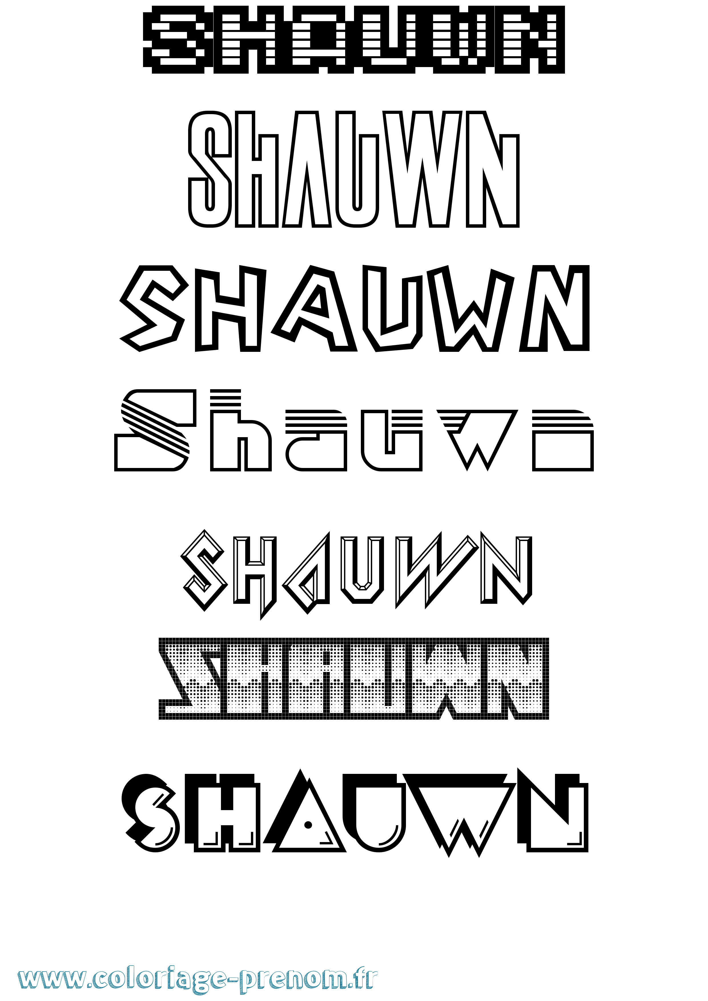 Coloriage Shauwn Jeux Vidéos Coloriage prénom Shauwn Jeux Vidéos