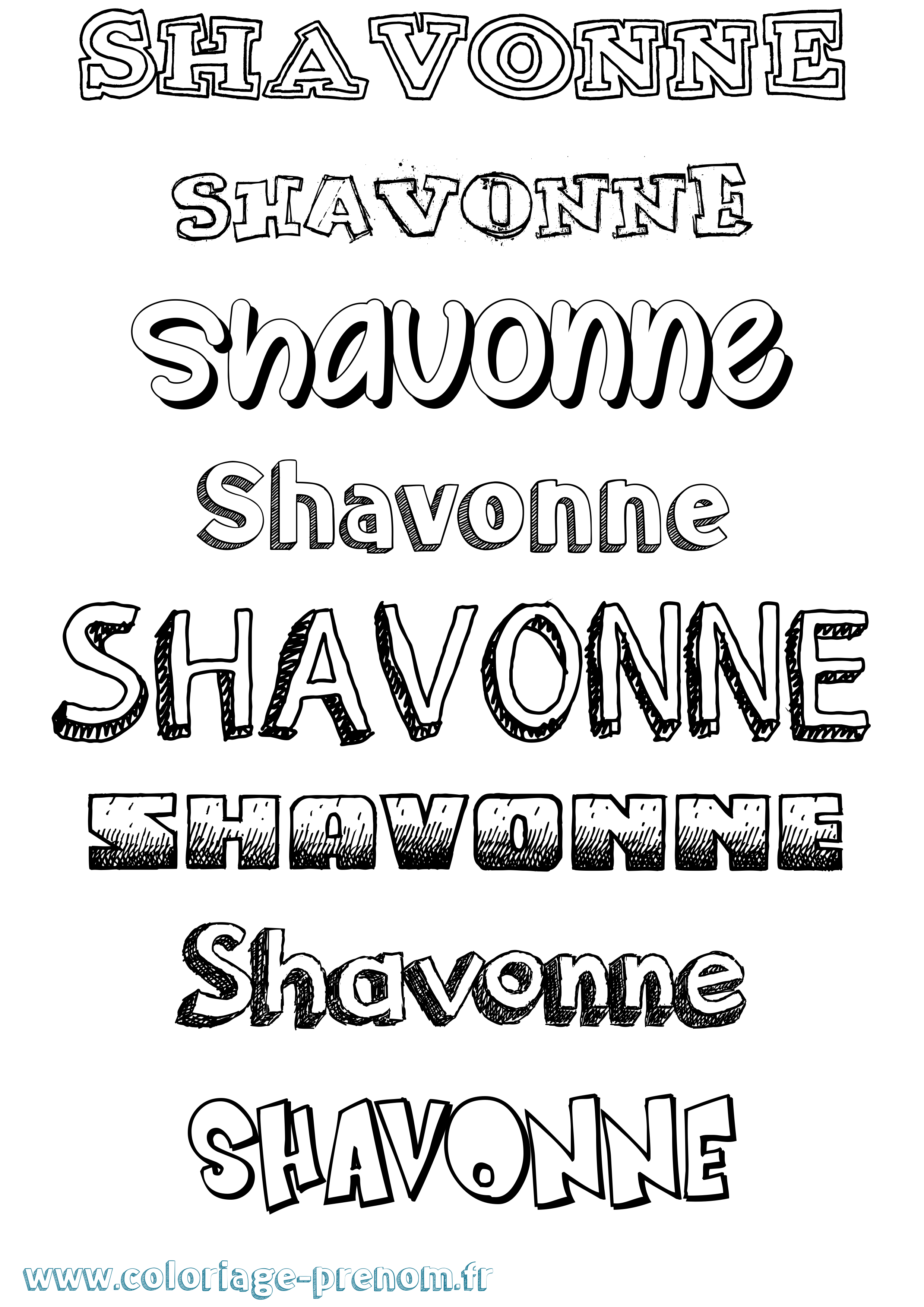 Coloriage Shavonne Dessiné Coloriage prénom Shavonne Dessiné