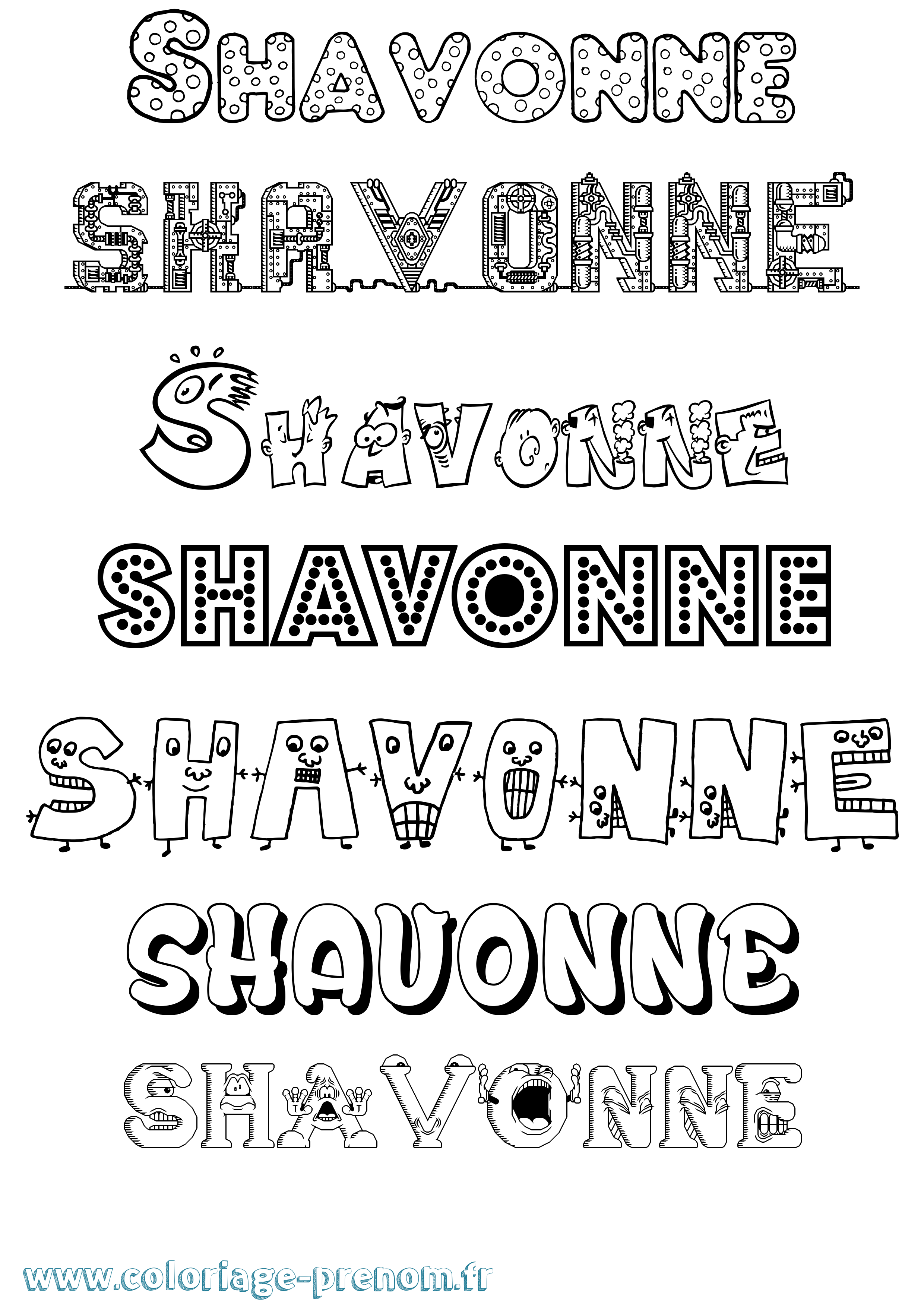 Coloriage Shavonne Fun Coloriage prénom Shavonne Fun
