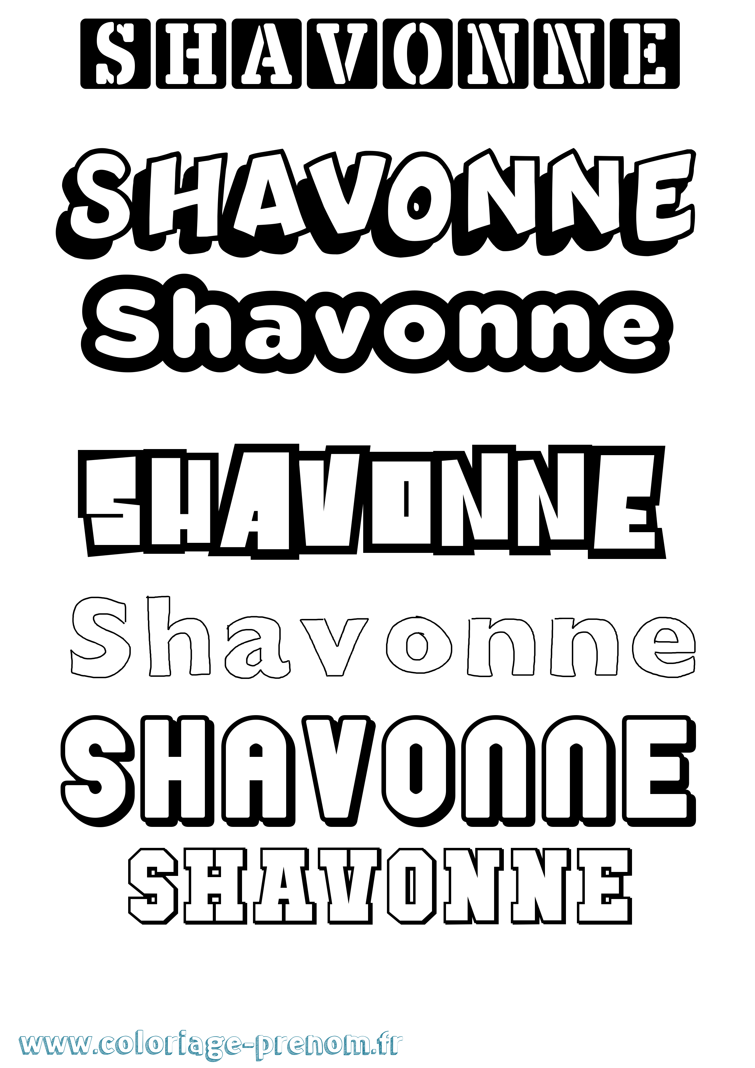 Coloriage Shavonne Simple Coloriage prénom Shavonne Simple