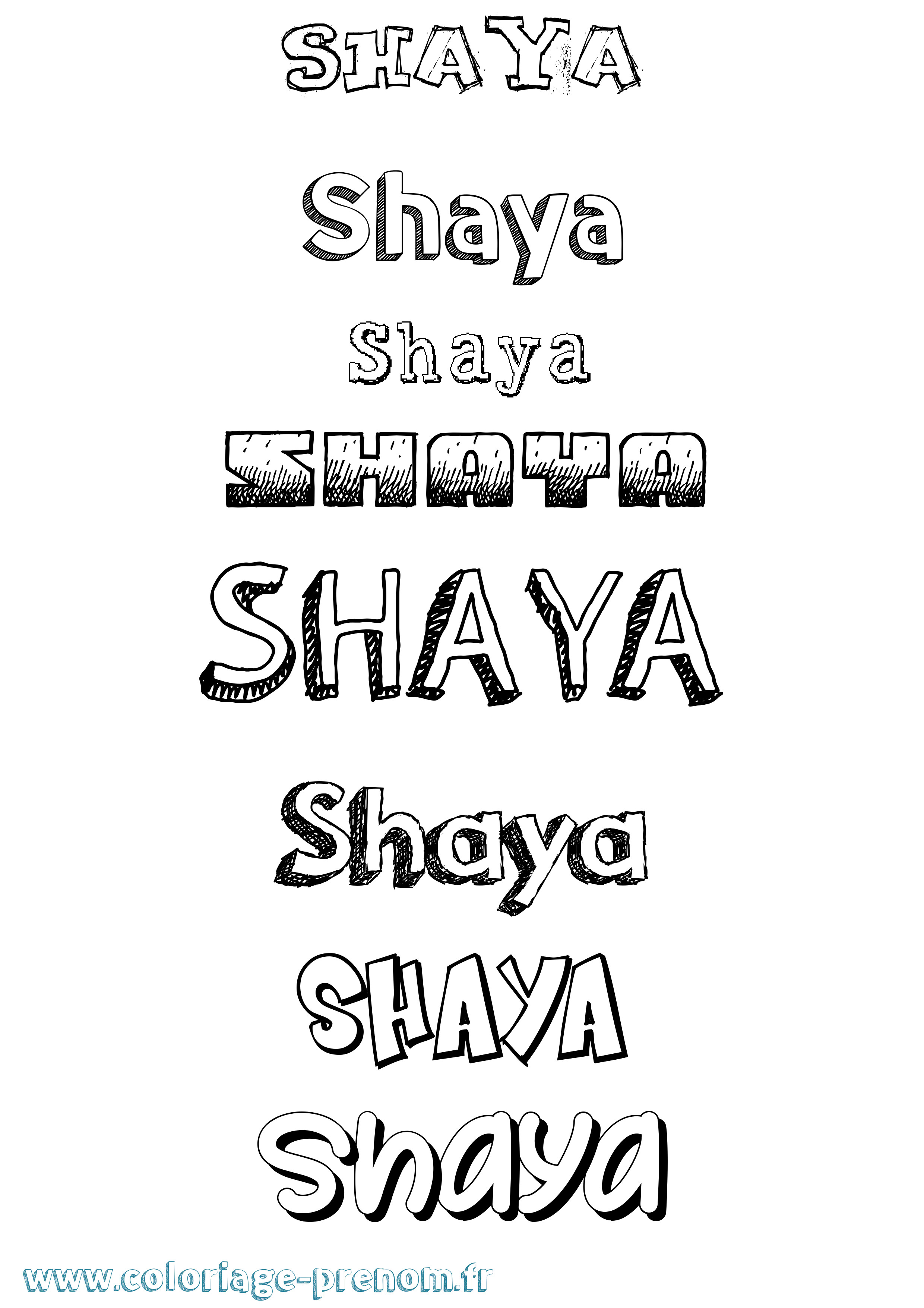 Coloriage Shaya Dessiné Coloriage prénom Shaya Dessiné