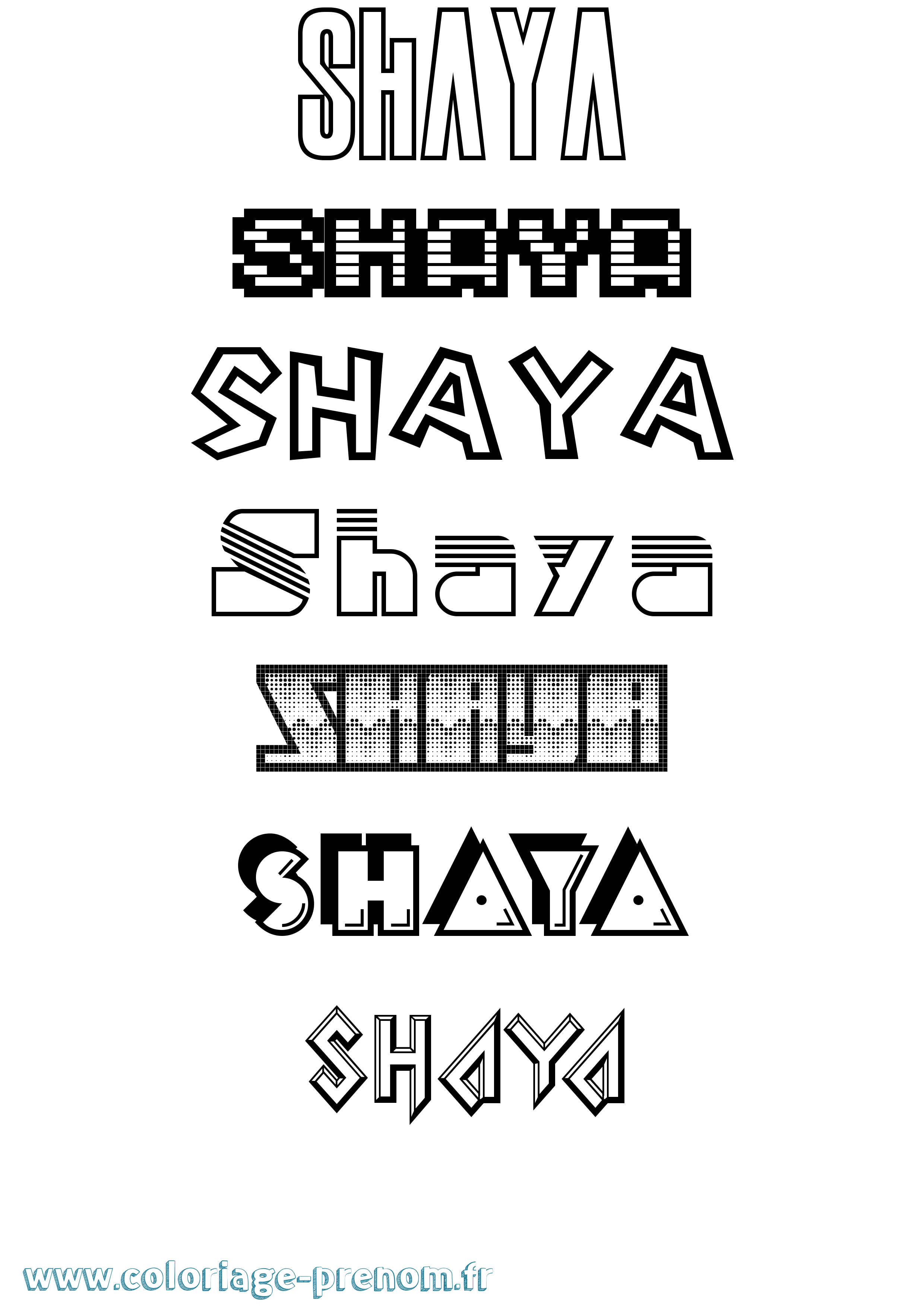 Coloriage Shaya Jeux Vidéos Coloriage prénom Shaya Jeux Vidéos