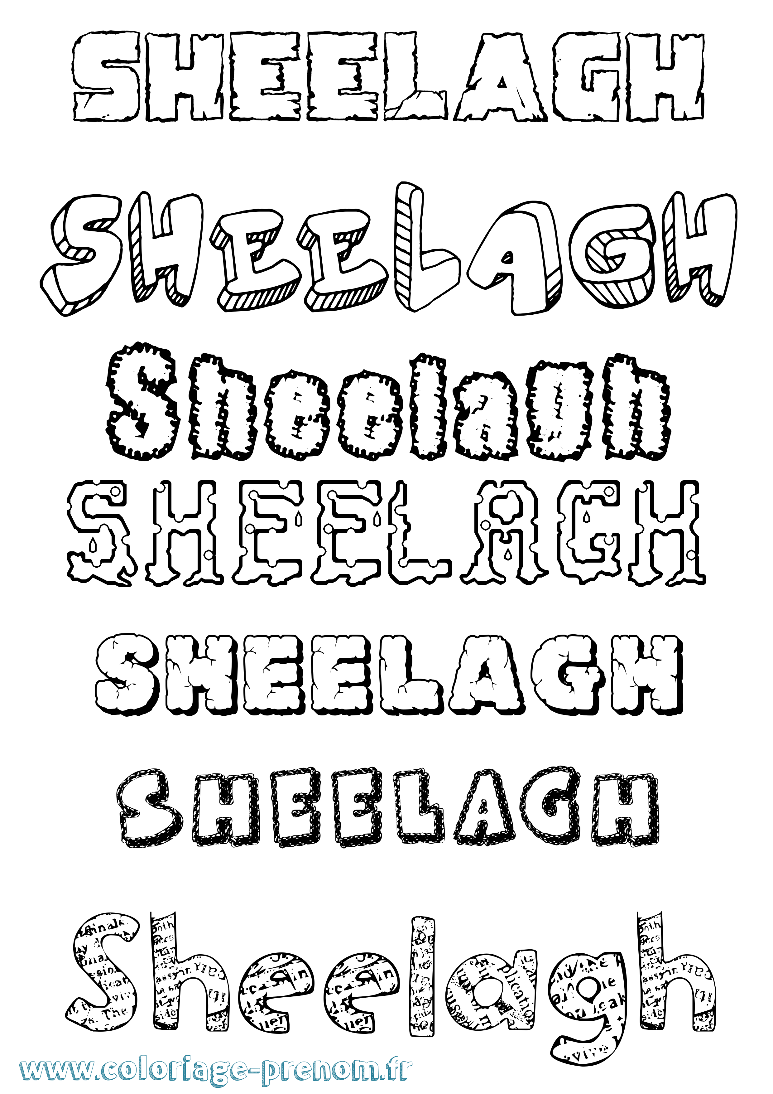 Coloriage Sheelagh Destructuré Coloriage prénom Sheelagh Destructuré
