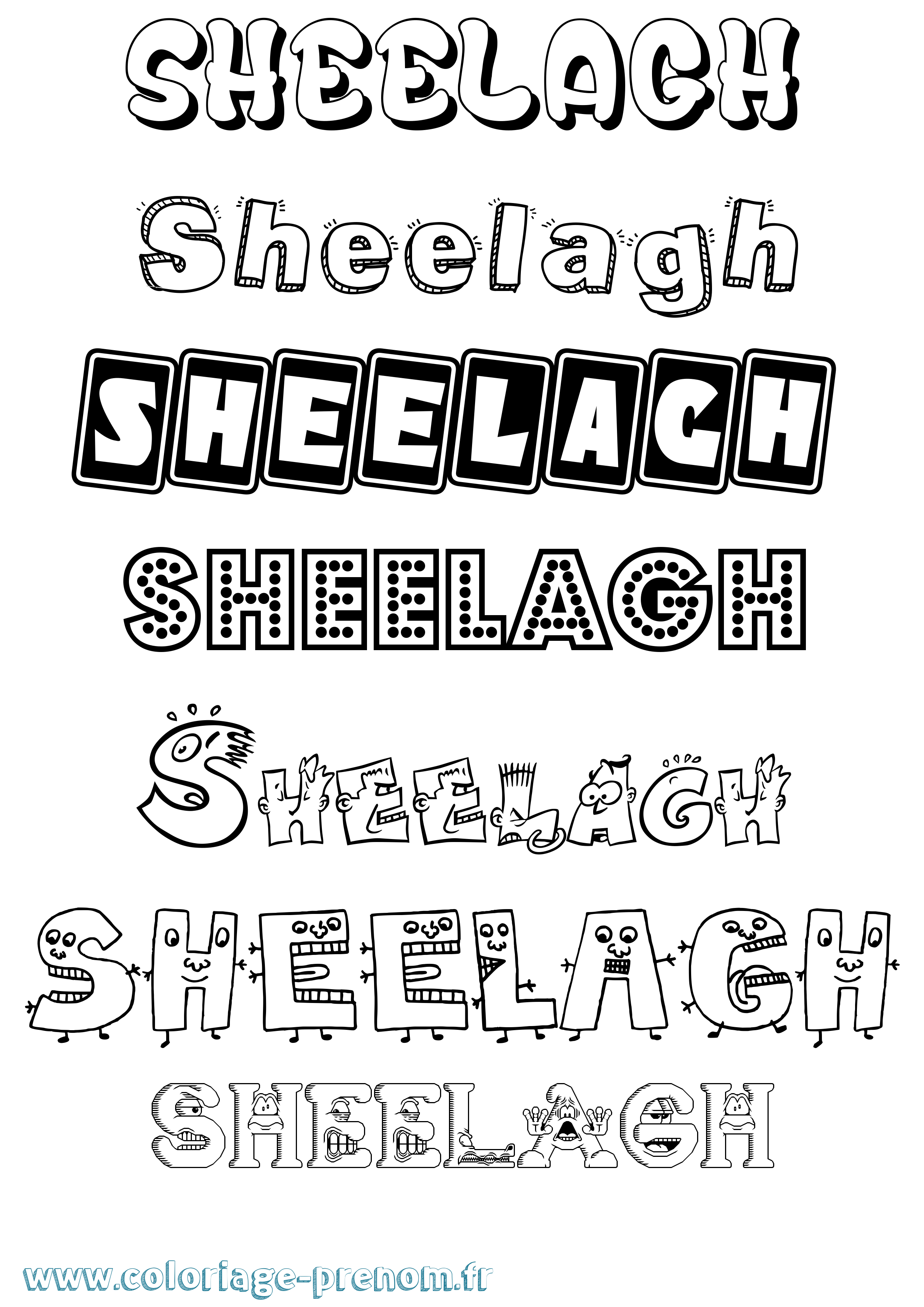 Coloriage Sheelagh Fun Coloriage prénom Sheelagh Fun