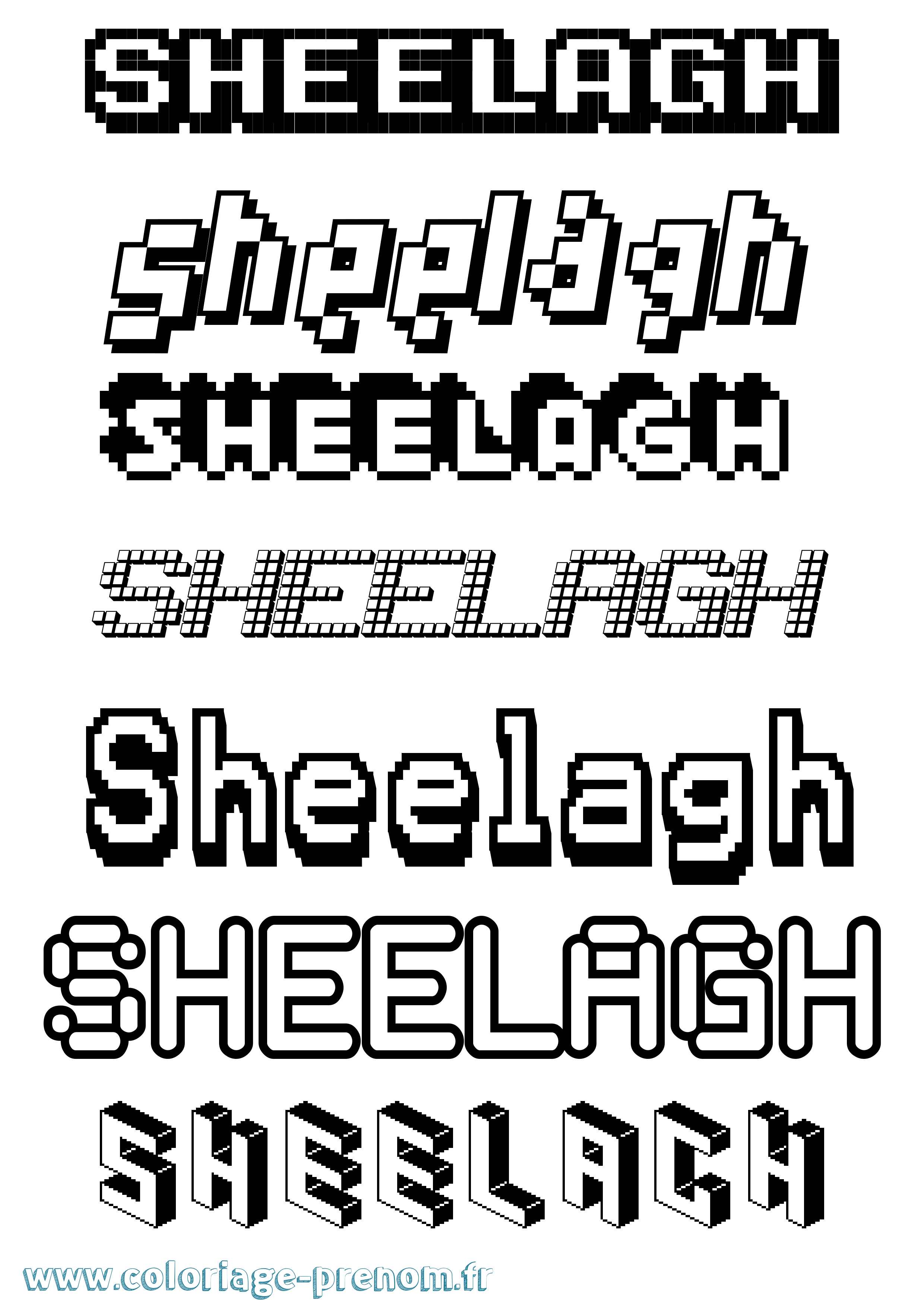Coloriage Sheelagh Pixel Coloriage prénom Sheelagh Pixel