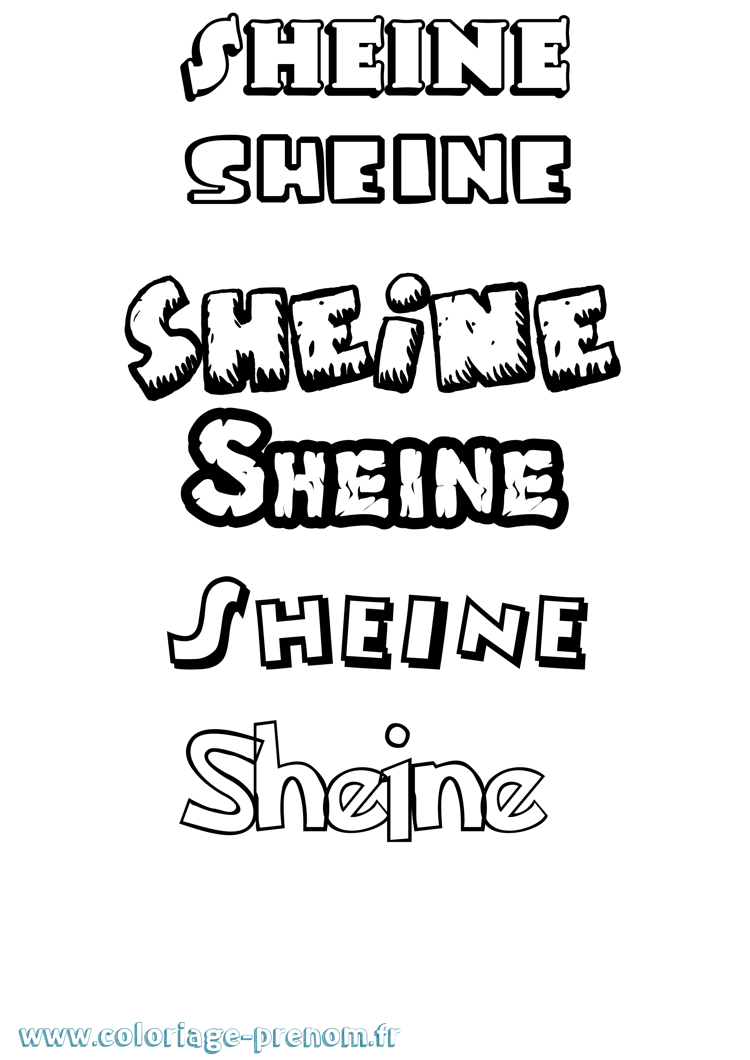 Coloriage Sheine Dessin Animé Coloriage prénom Sheine Dessin Animé