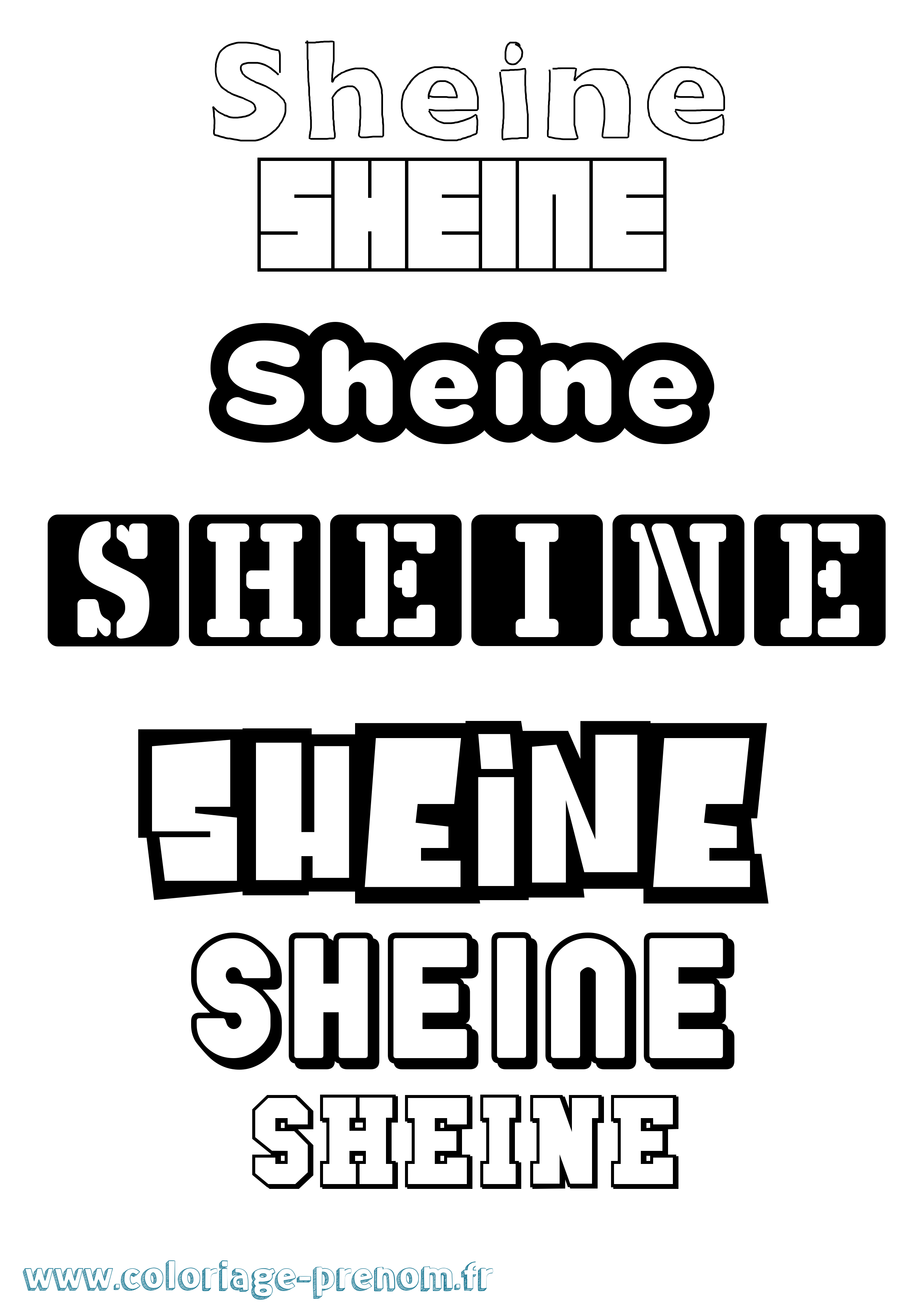 Coloriage Sheine Simple Coloriage prénom Sheine Simple