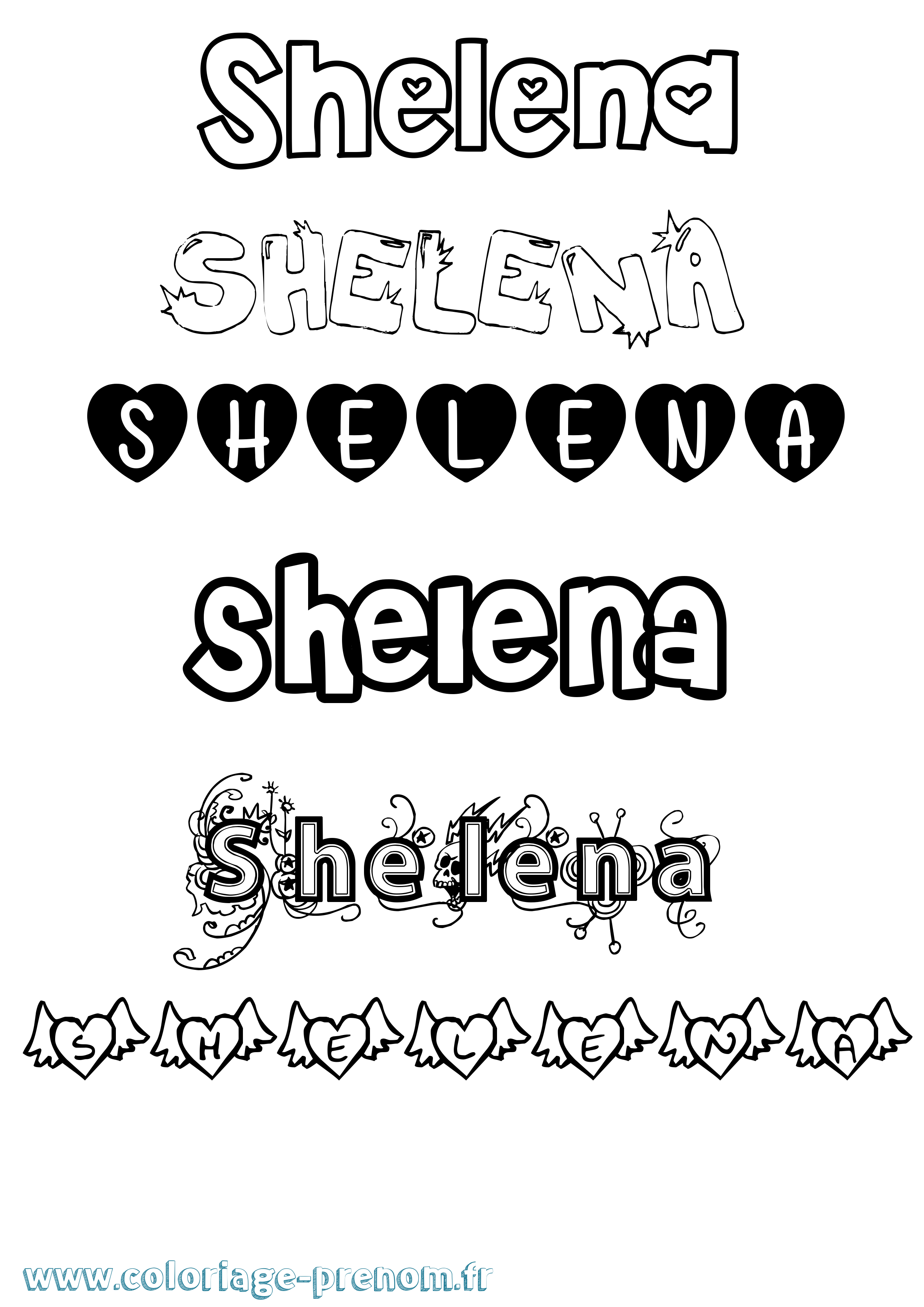 Coloriage Shelena Girly Coloriage prénom Shelena Girly