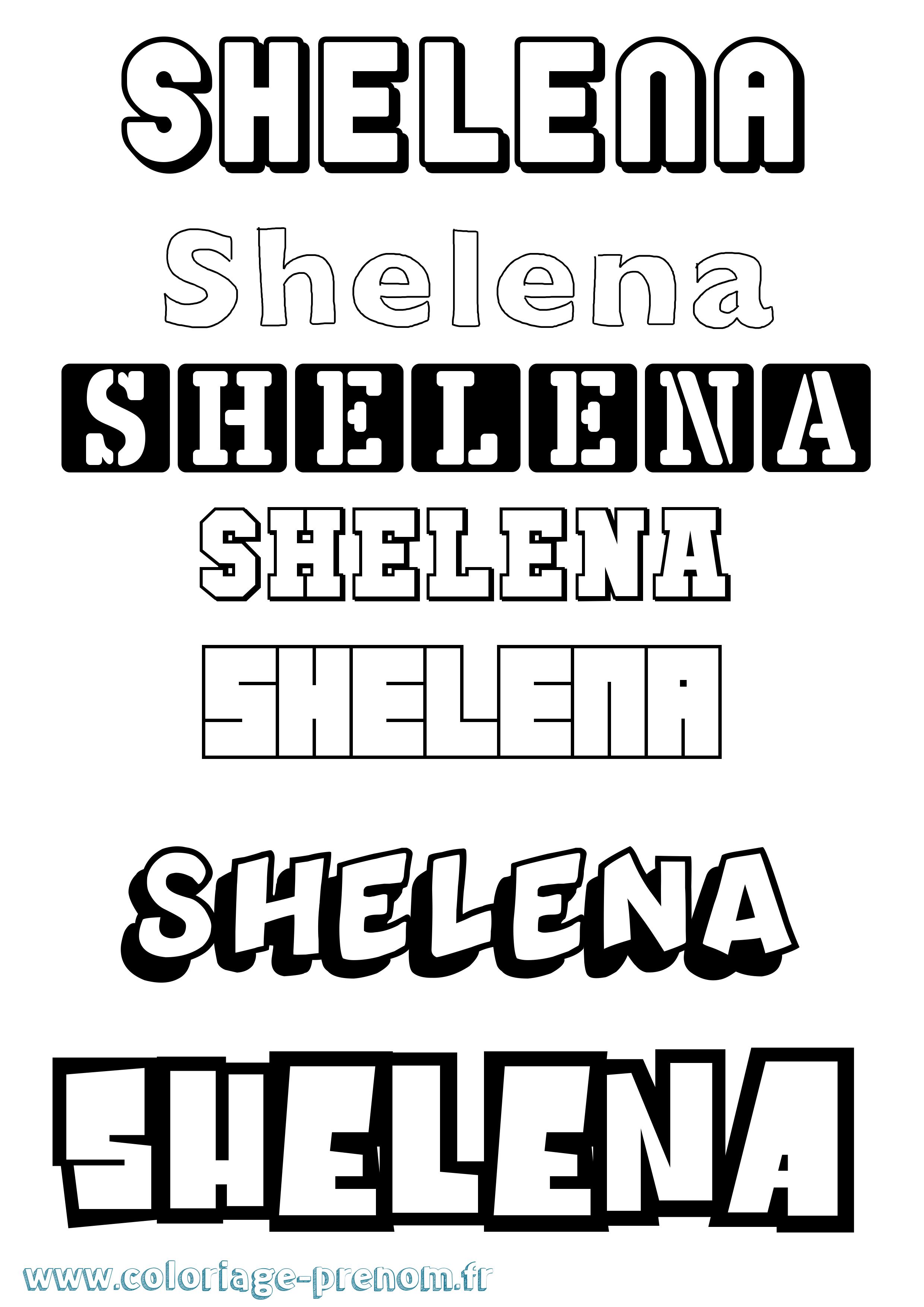 Coloriage Shelena Simple Coloriage prénom Shelena Simple
