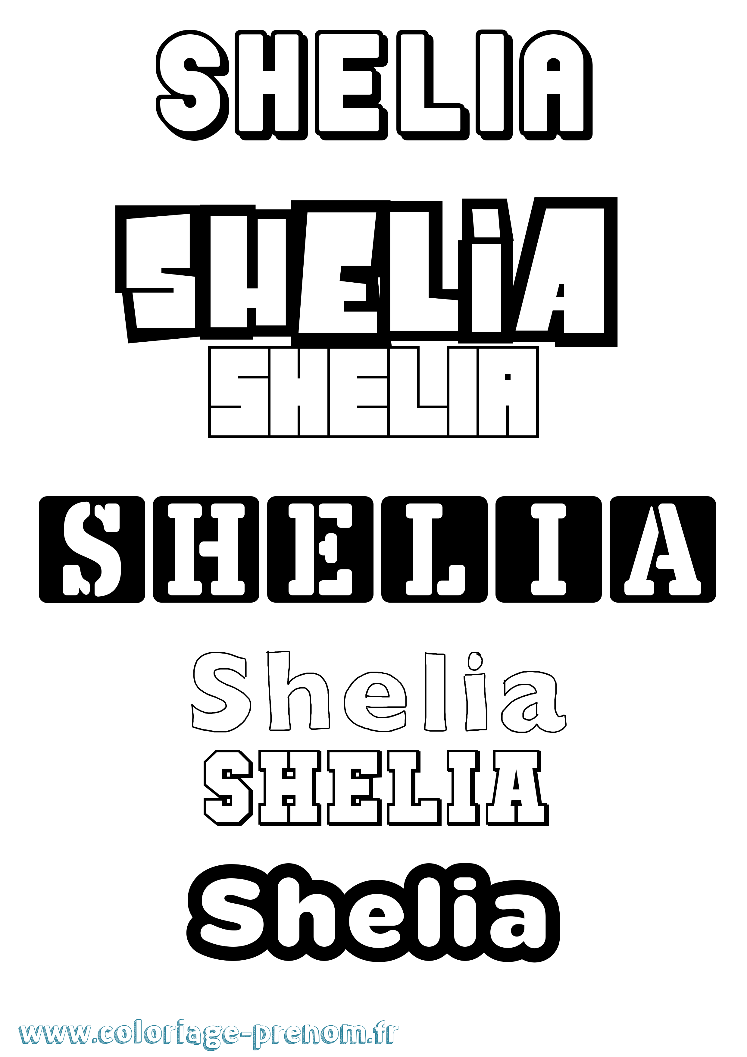 Coloriage Shelia Simple Coloriage prénom Shelia Simple