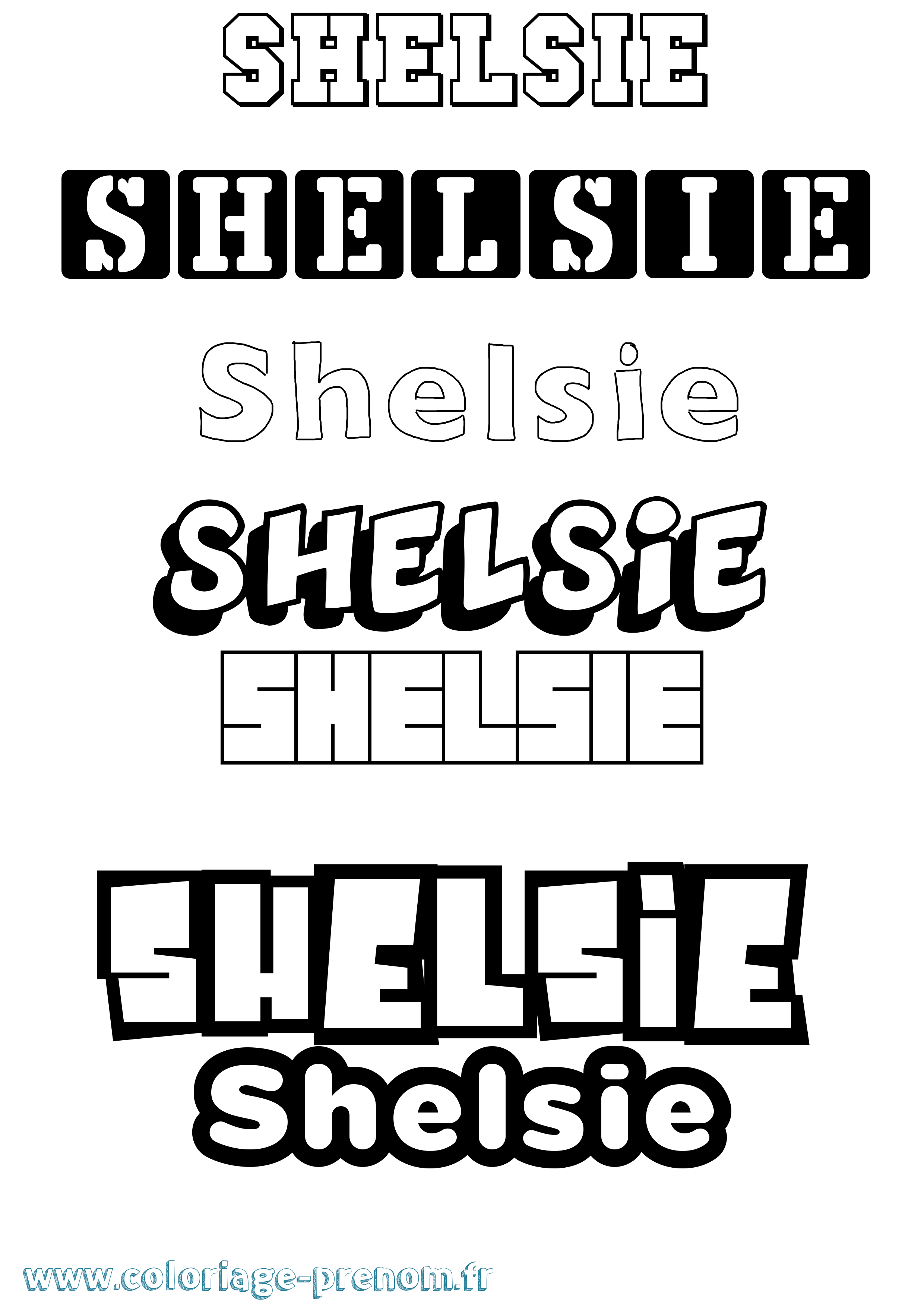 Coloriage Shelsie Simple Coloriage prénom Shelsie Simple