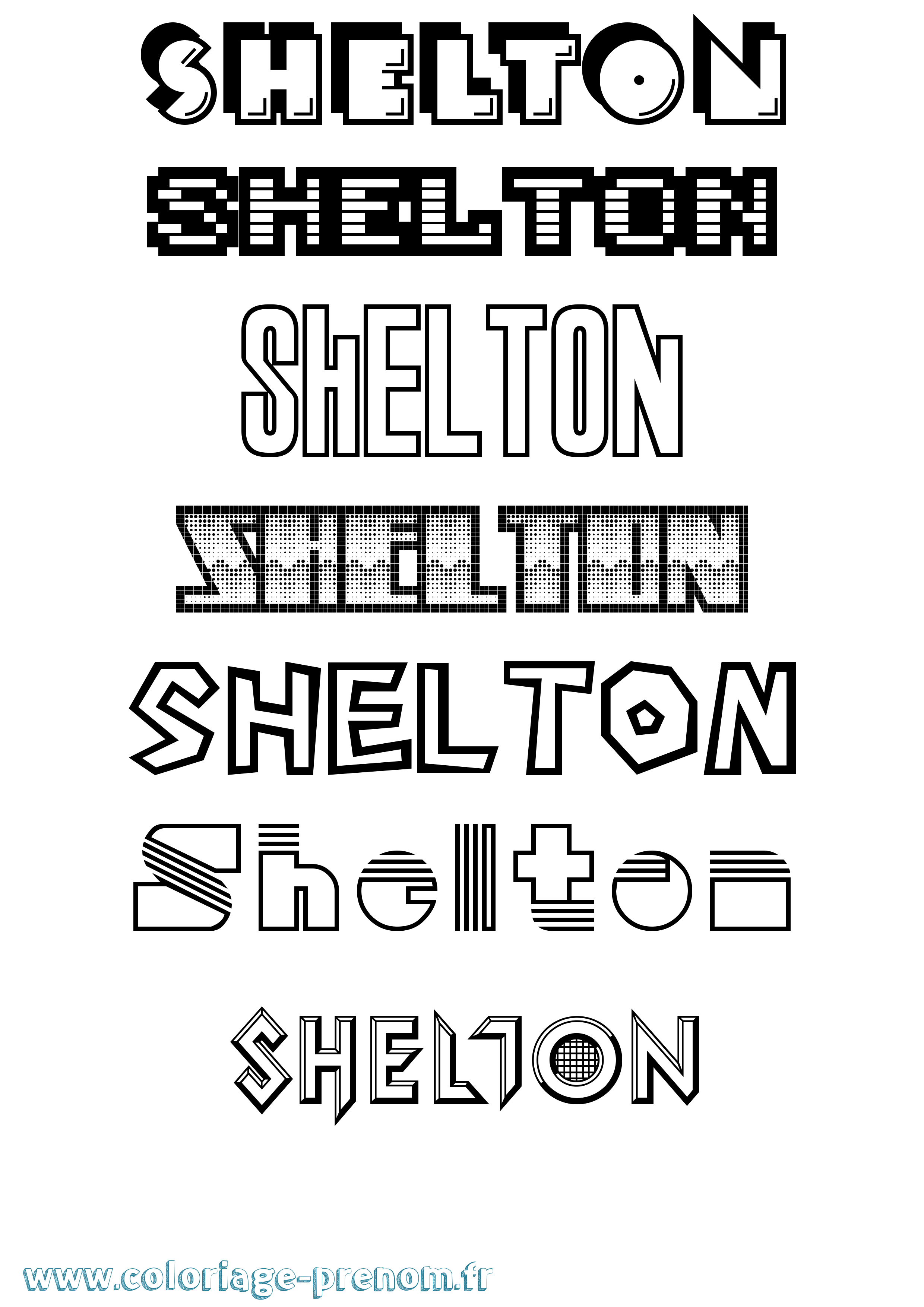 Coloriage Shelton Jeux Vidéos Coloriage prénom Shelton Jeux Vidéos