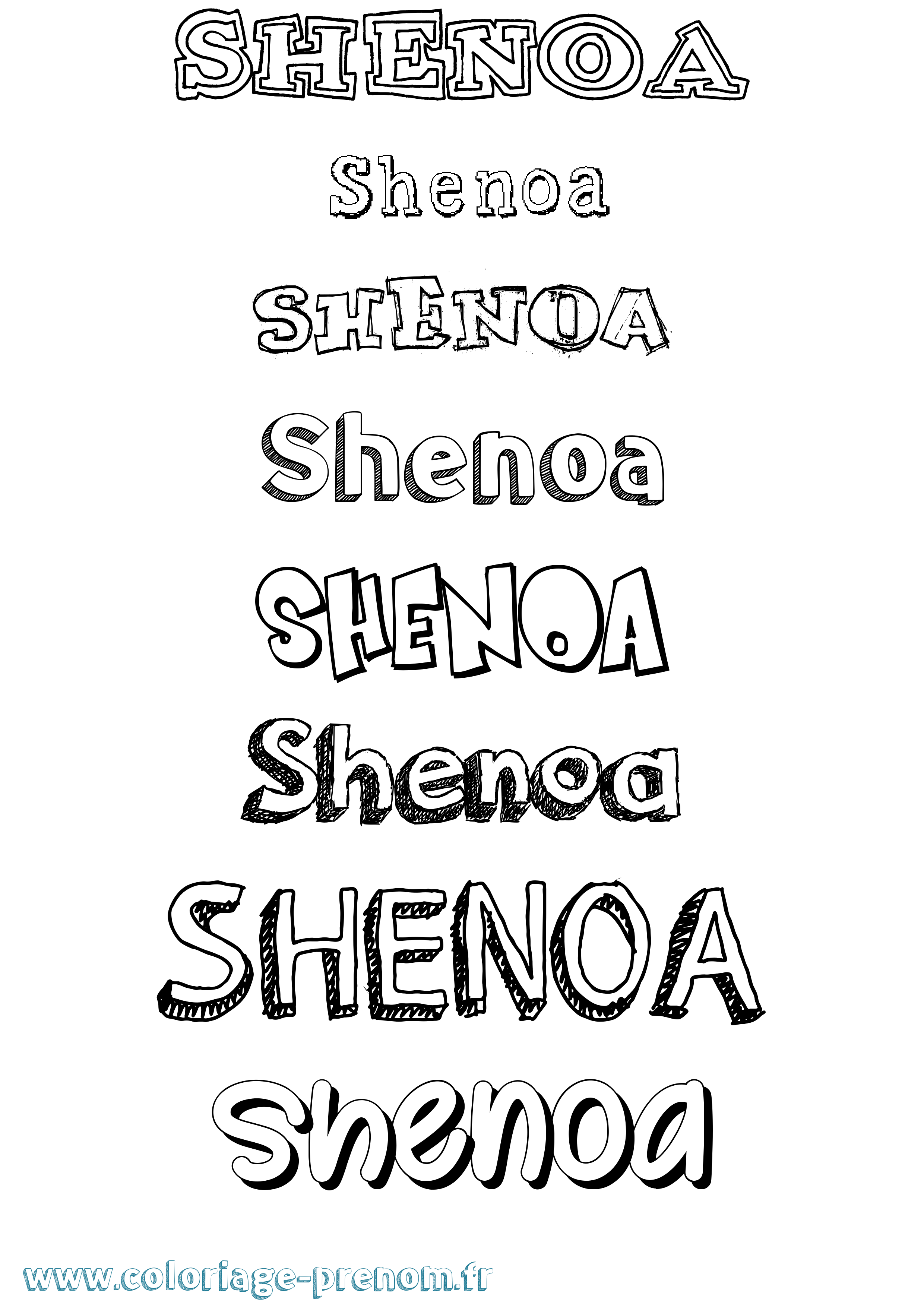 Coloriage Shenoa Dessiné Coloriage prénom Shenoa Dessiné