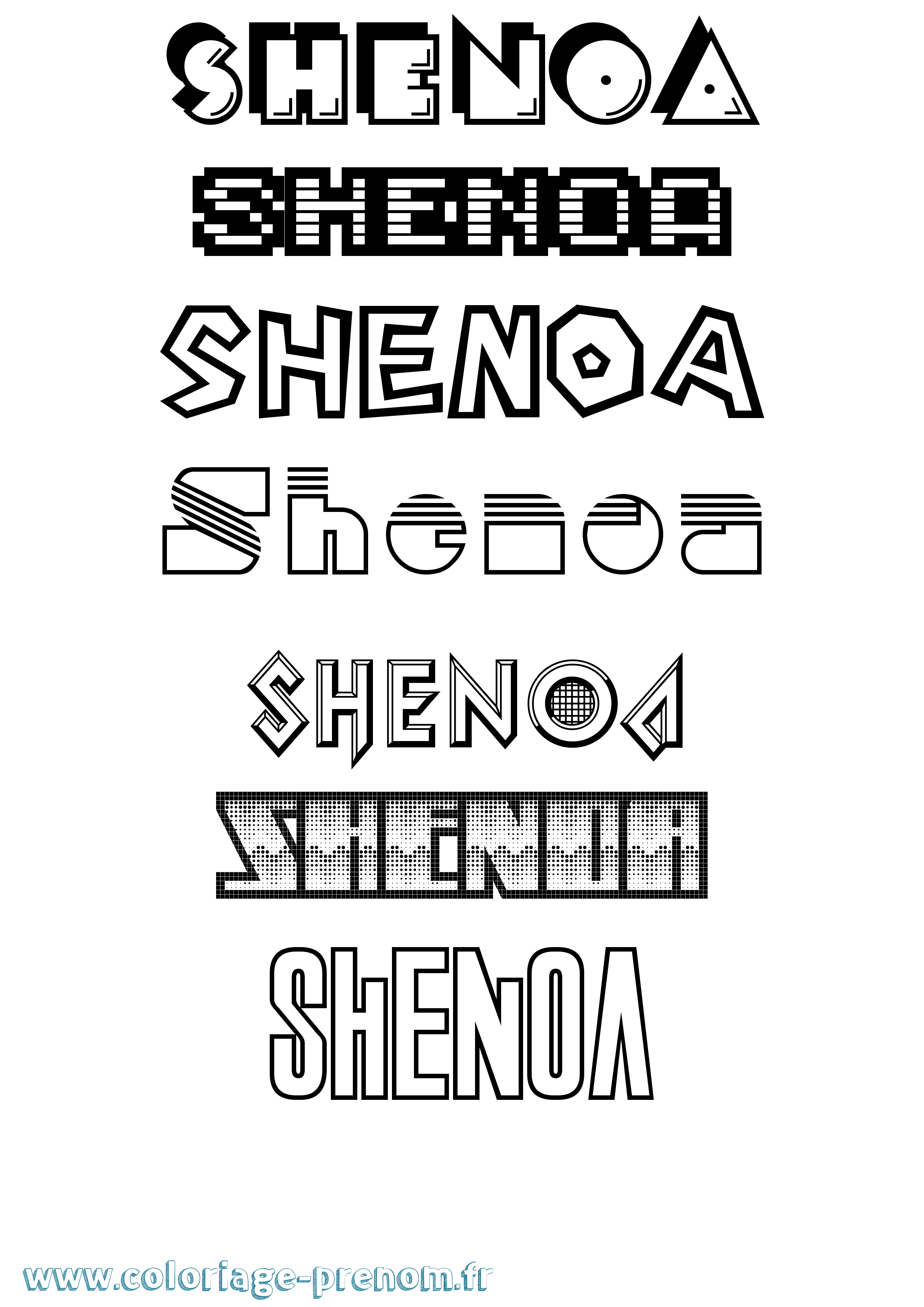 Coloriage Shenoa Jeux Vidéos Coloriage prénom Shenoa Jeux Vidéos