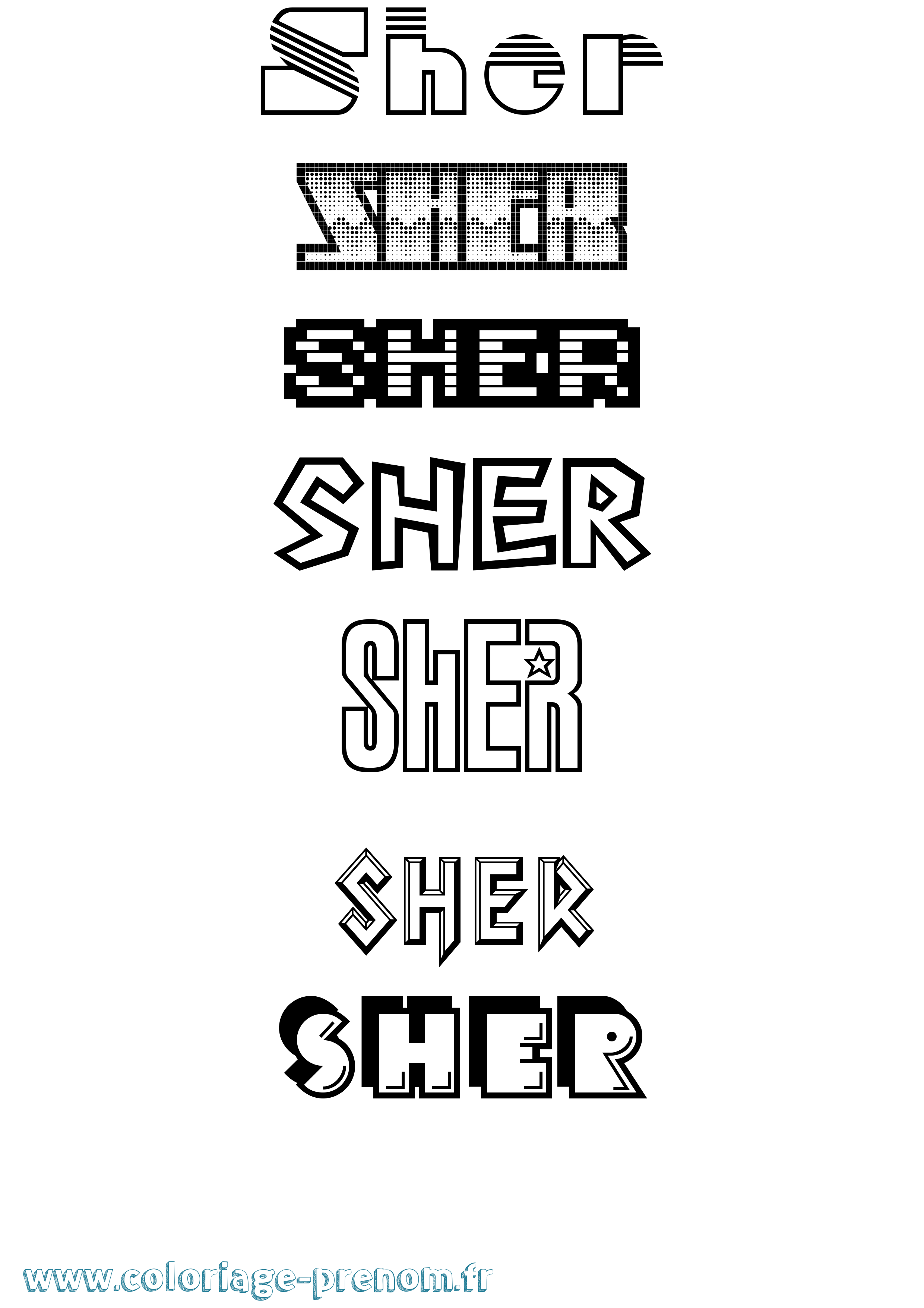 Coloriage Sher Jeux Vidéos Coloriage prénom Sher Jeux Vidéos