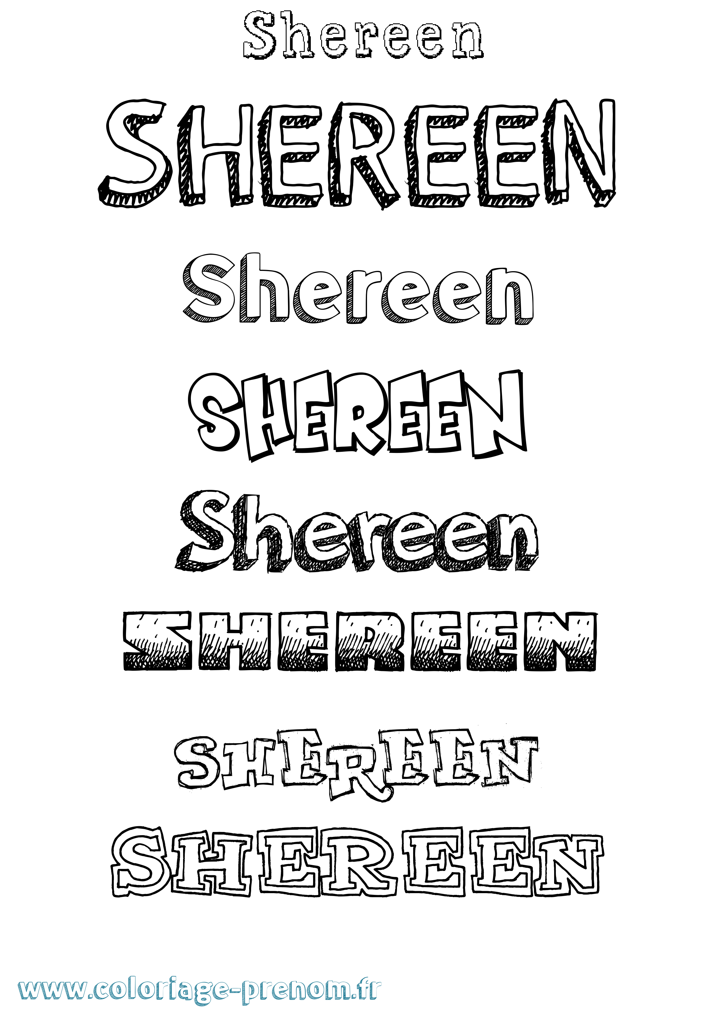 Coloriage Shereen Dessiné Coloriage prénom Shereen Dessiné