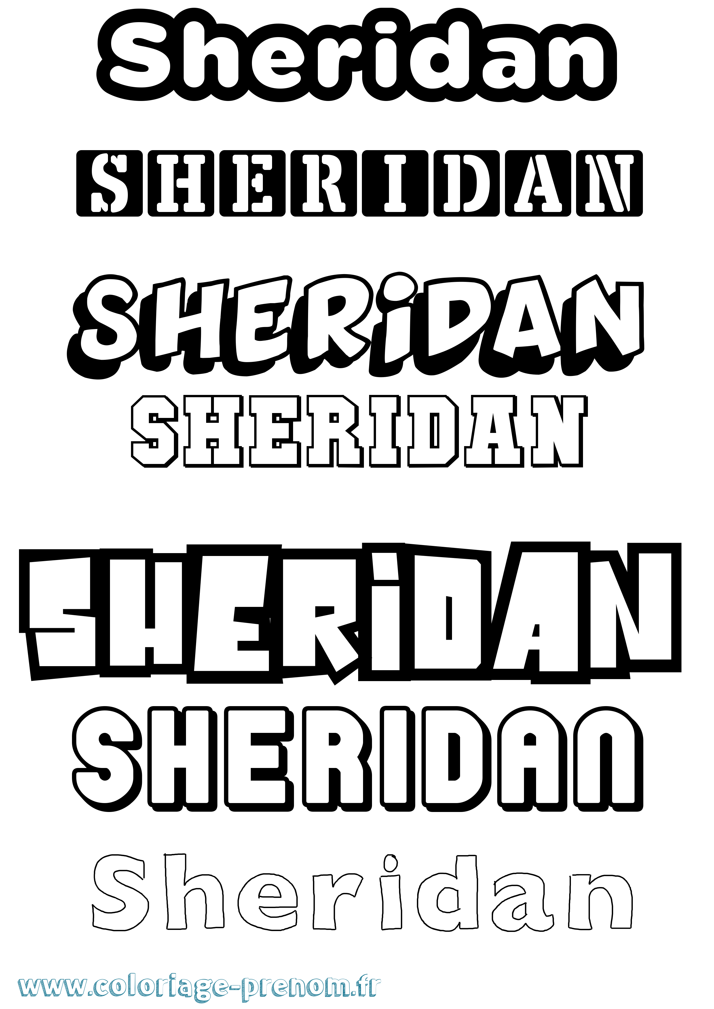 Coloriage Sheridan Simple Coloriage prénom Sheridan Simple