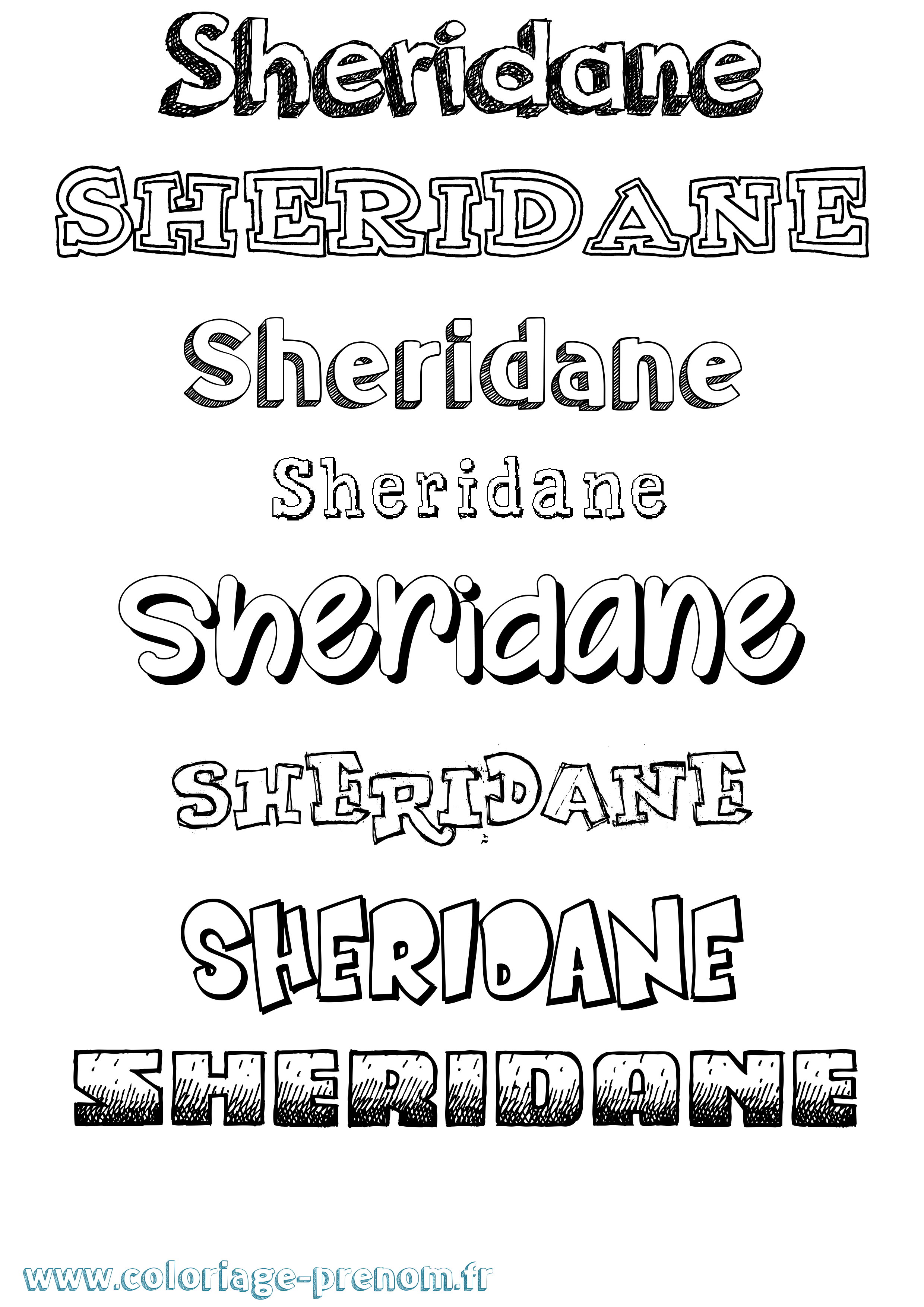 Coloriage Sheridane Dessiné Coloriage prénom Sheridane Dessiné