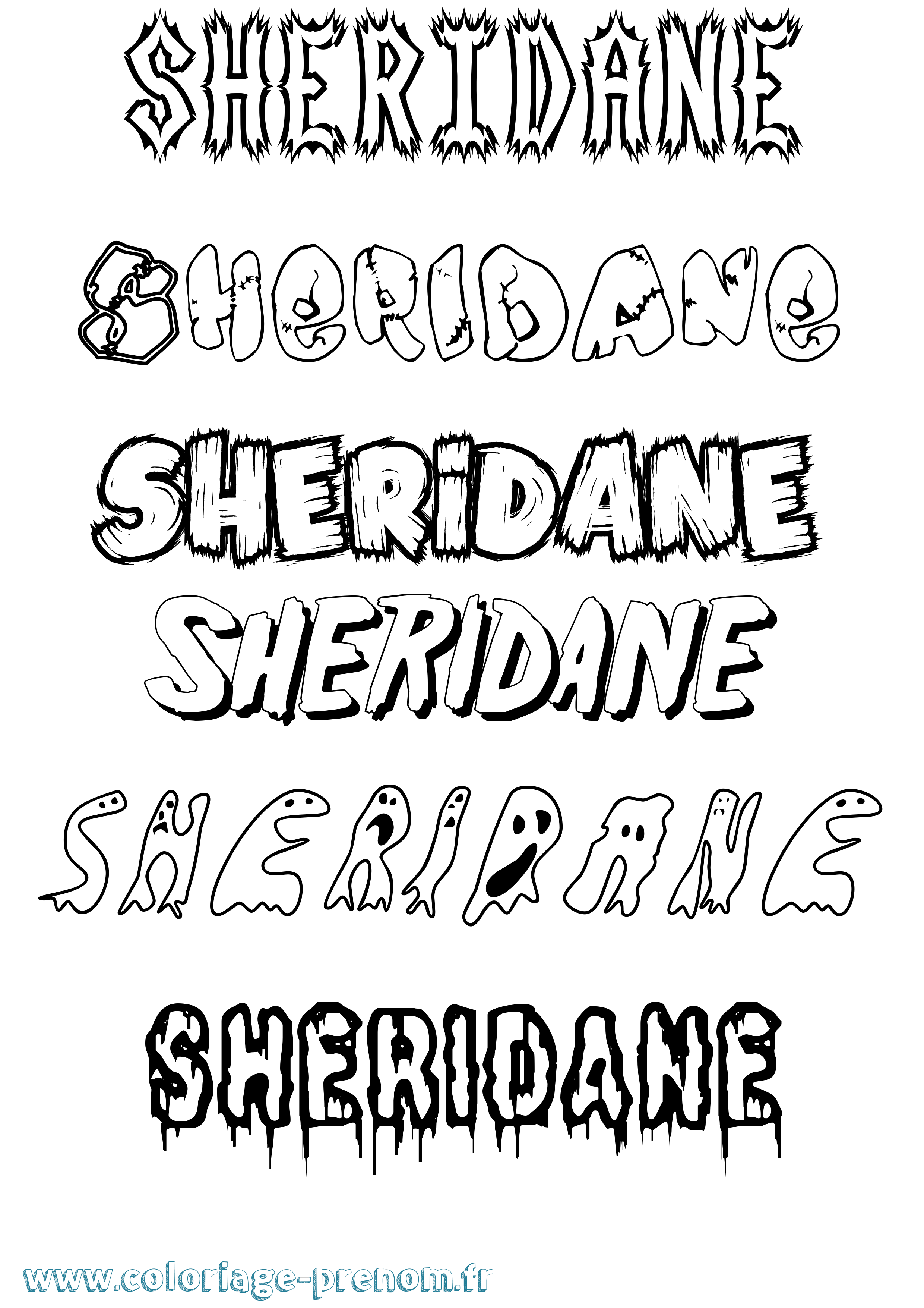 Coloriage Sheridane Frisson Coloriage prénom Sheridane Frisson
