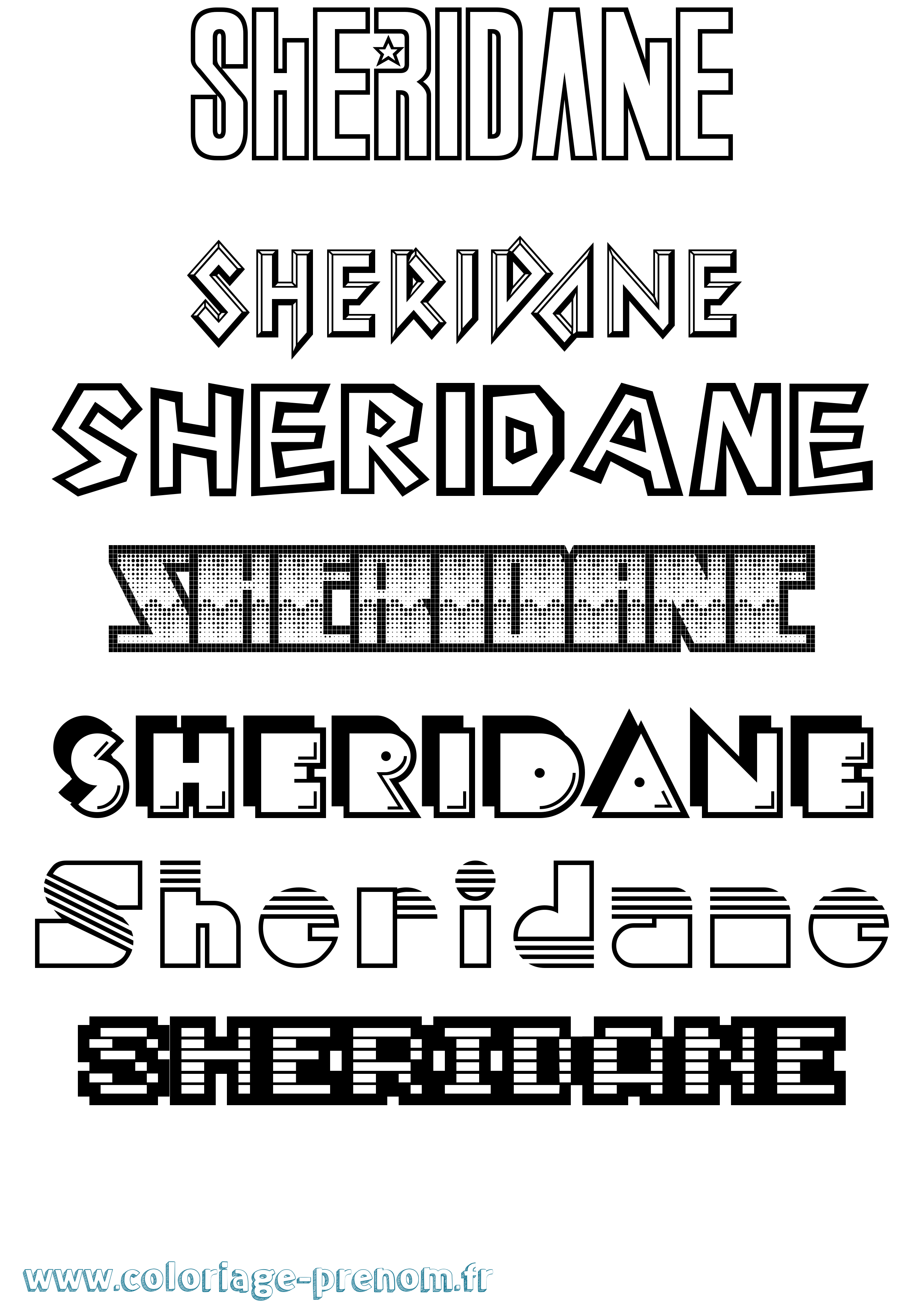 Coloriage Sheridane Jeux Vidéos Coloriage prénom Sheridane Jeux Vidéos