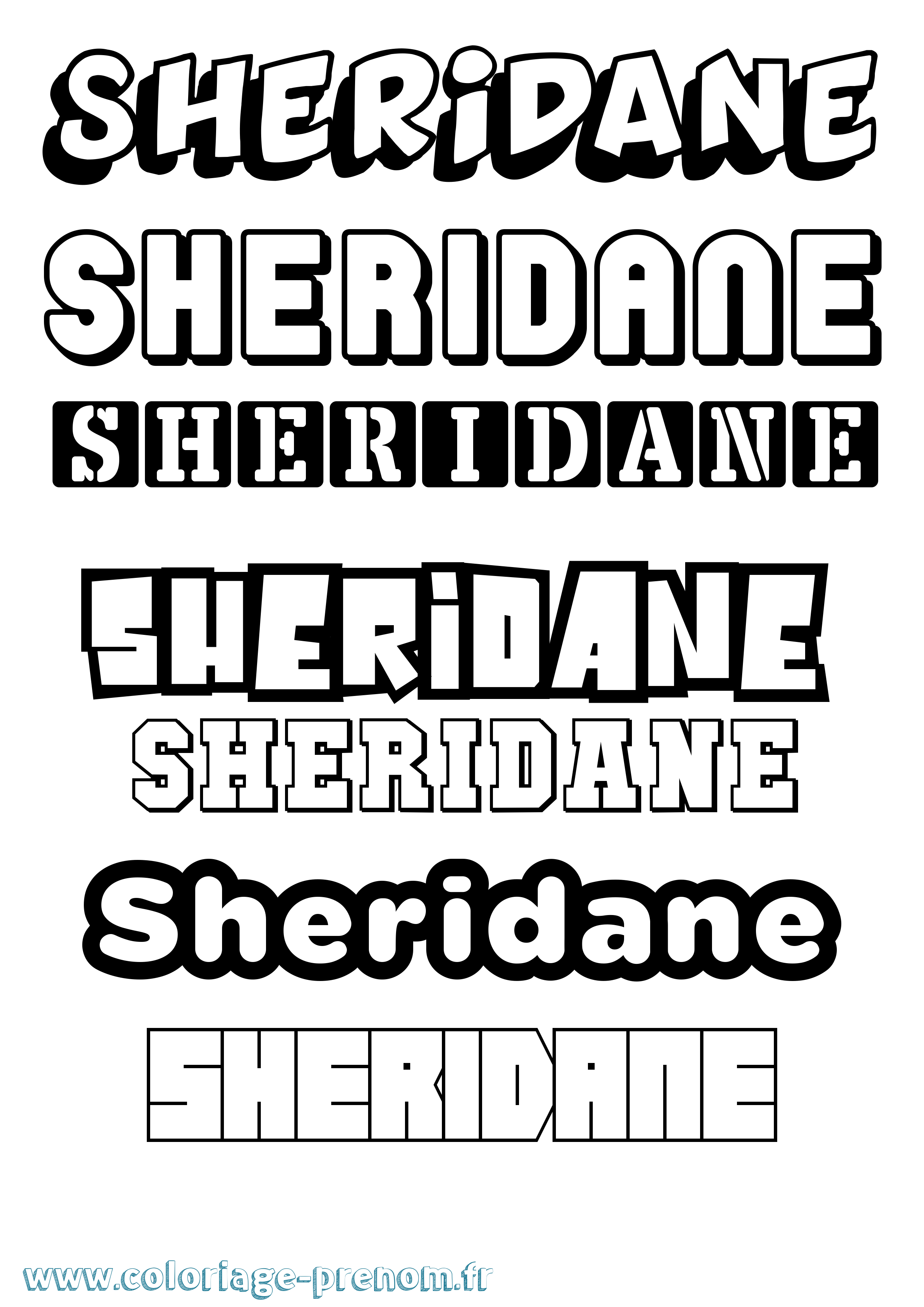 Coloriage Sheridane Simple Coloriage prénom Sheridane Simple