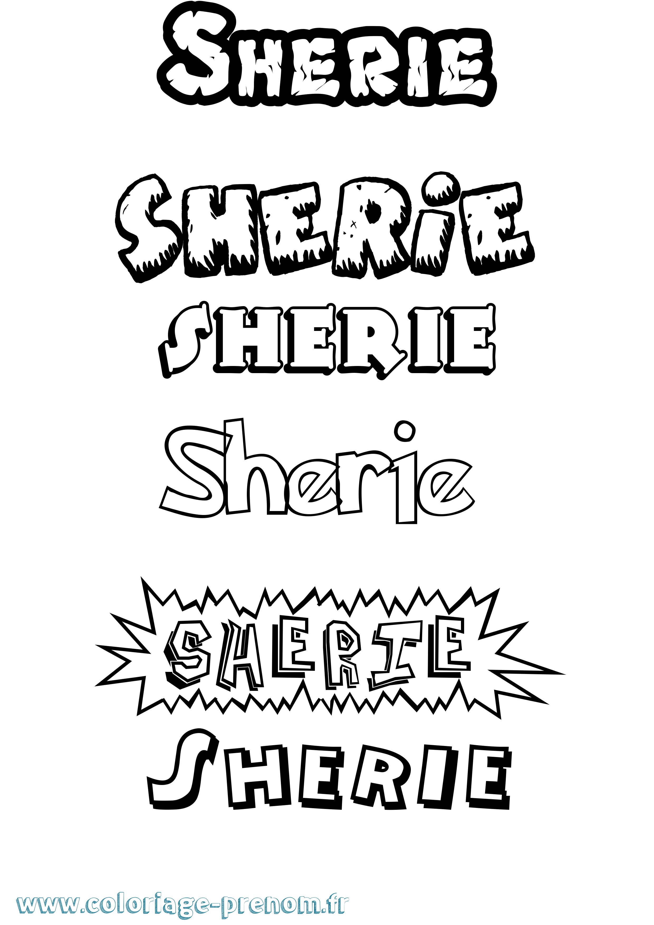 Coloriage Sherie Dessin Animé Coloriage prénom Sherie Dessin Animé