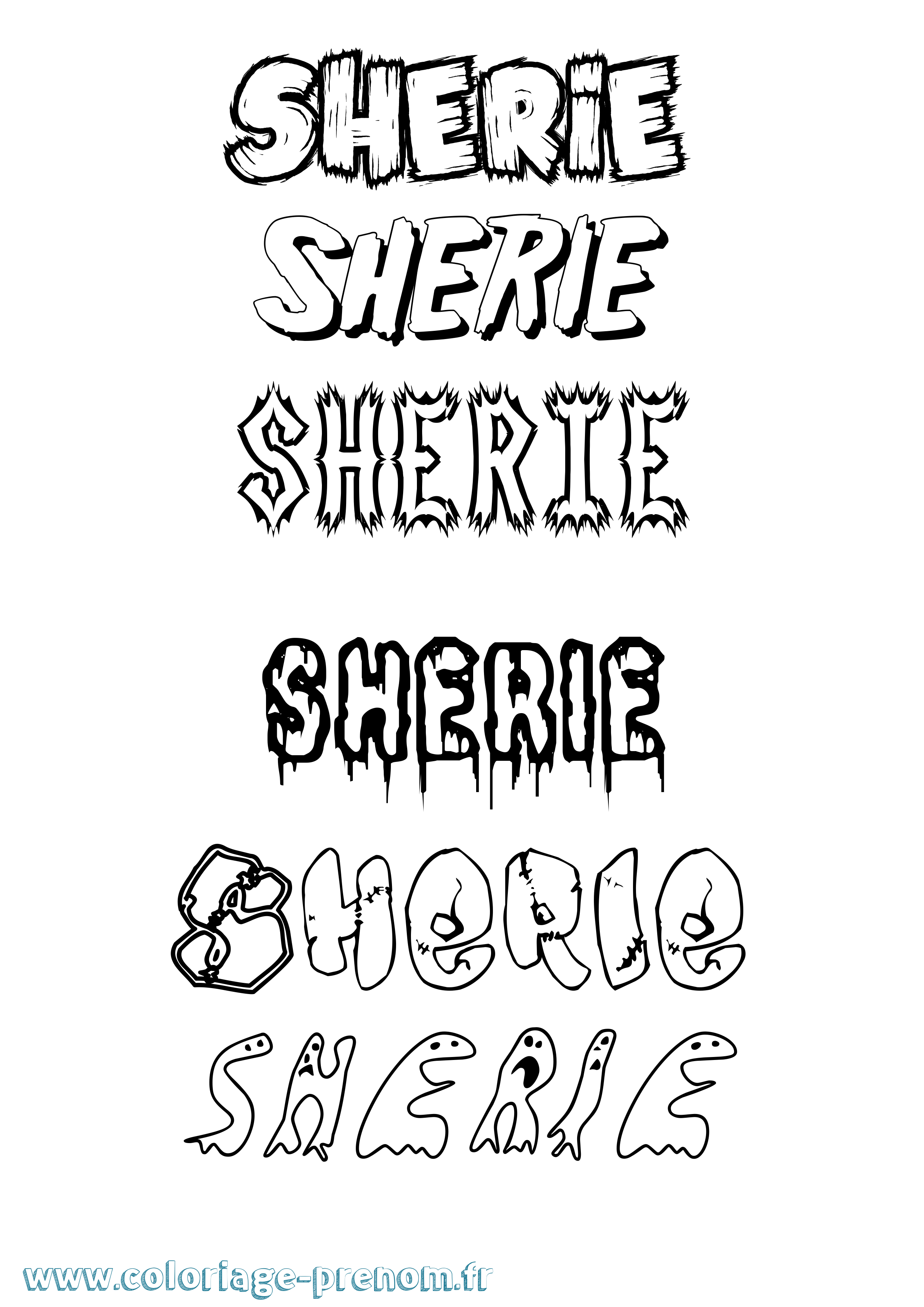 Coloriage Sherie Frisson Coloriage prénom Sherie Frisson