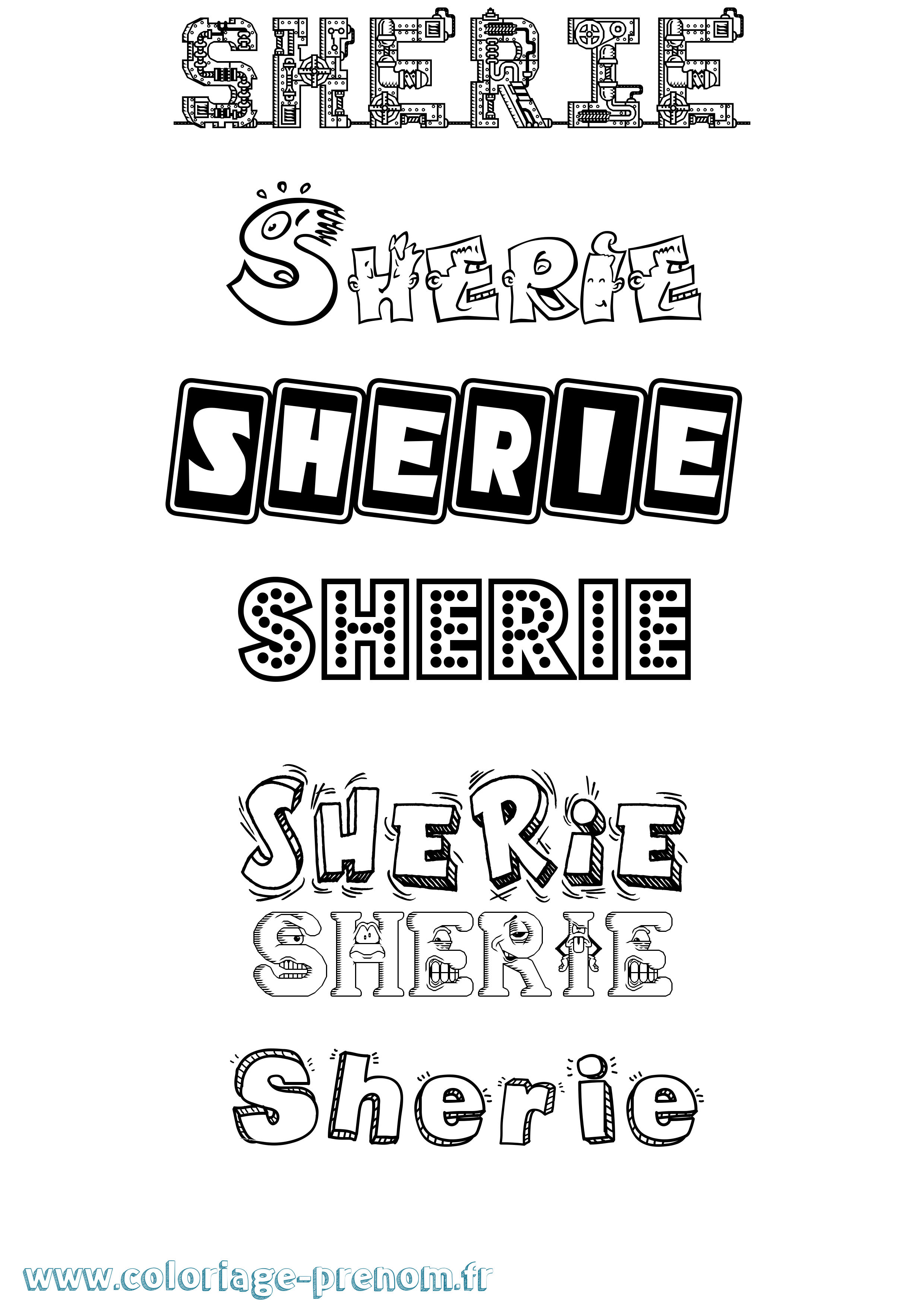 Coloriage Sherie Fun Coloriage prénom Sherie Fun