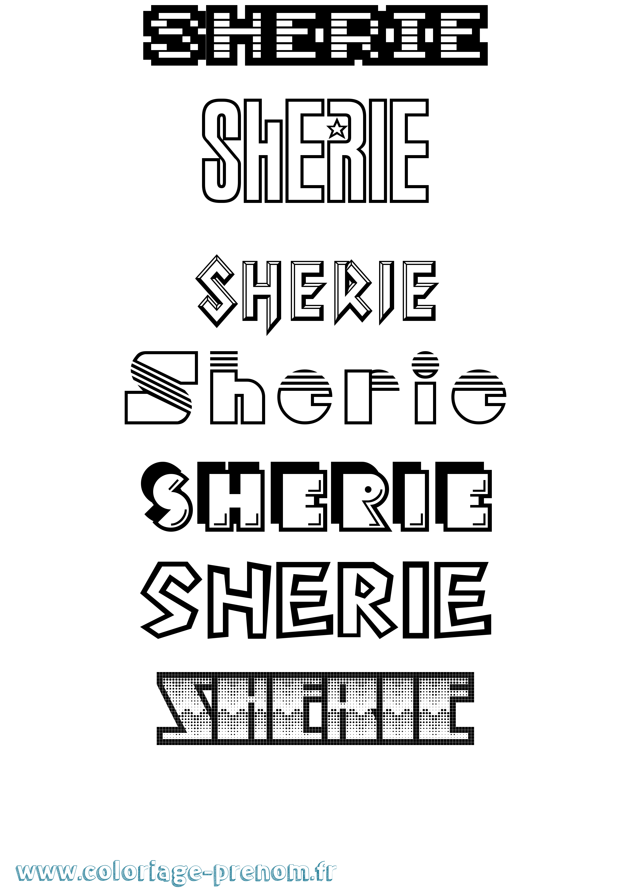 Coloriage Sherie Jeux Vidéos Coloriage prénom Sherie Jeux Vidéos