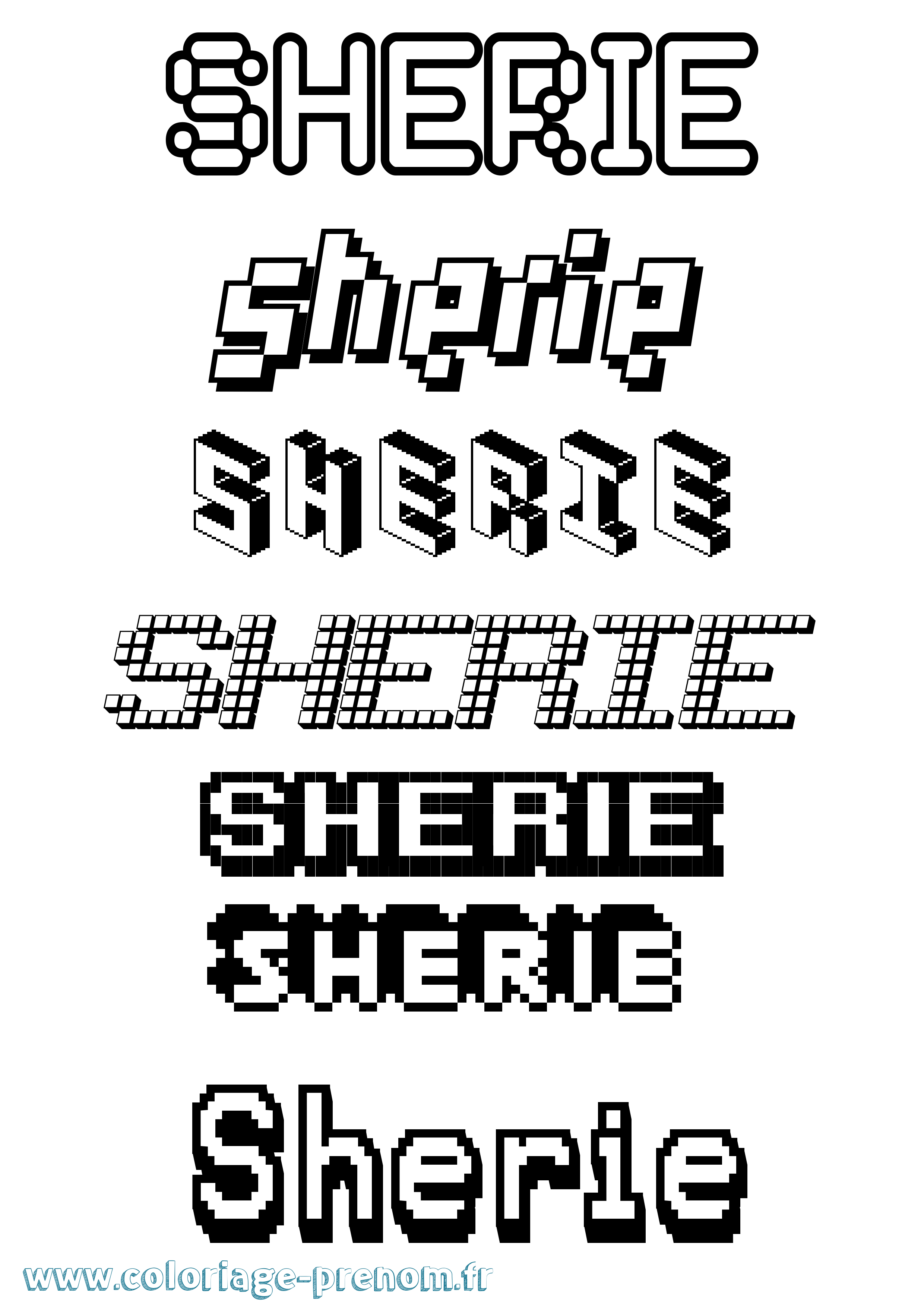 Coloriage Sherie Pixel Coloriage prénom Sherie Pixel