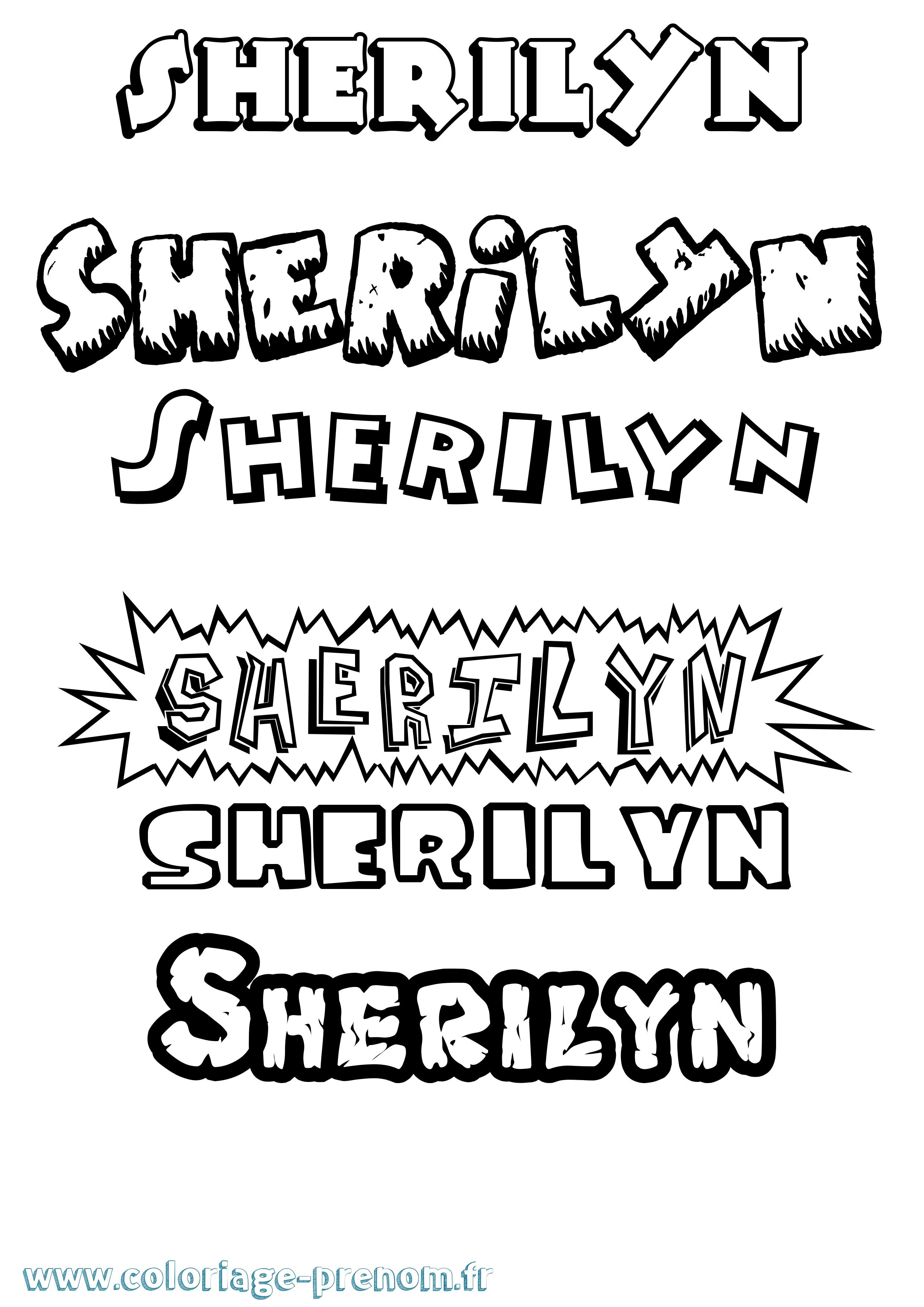 Coloriage Sherilyn Dessin Animé Coloriage prénom Sherilyn Dessin Animé