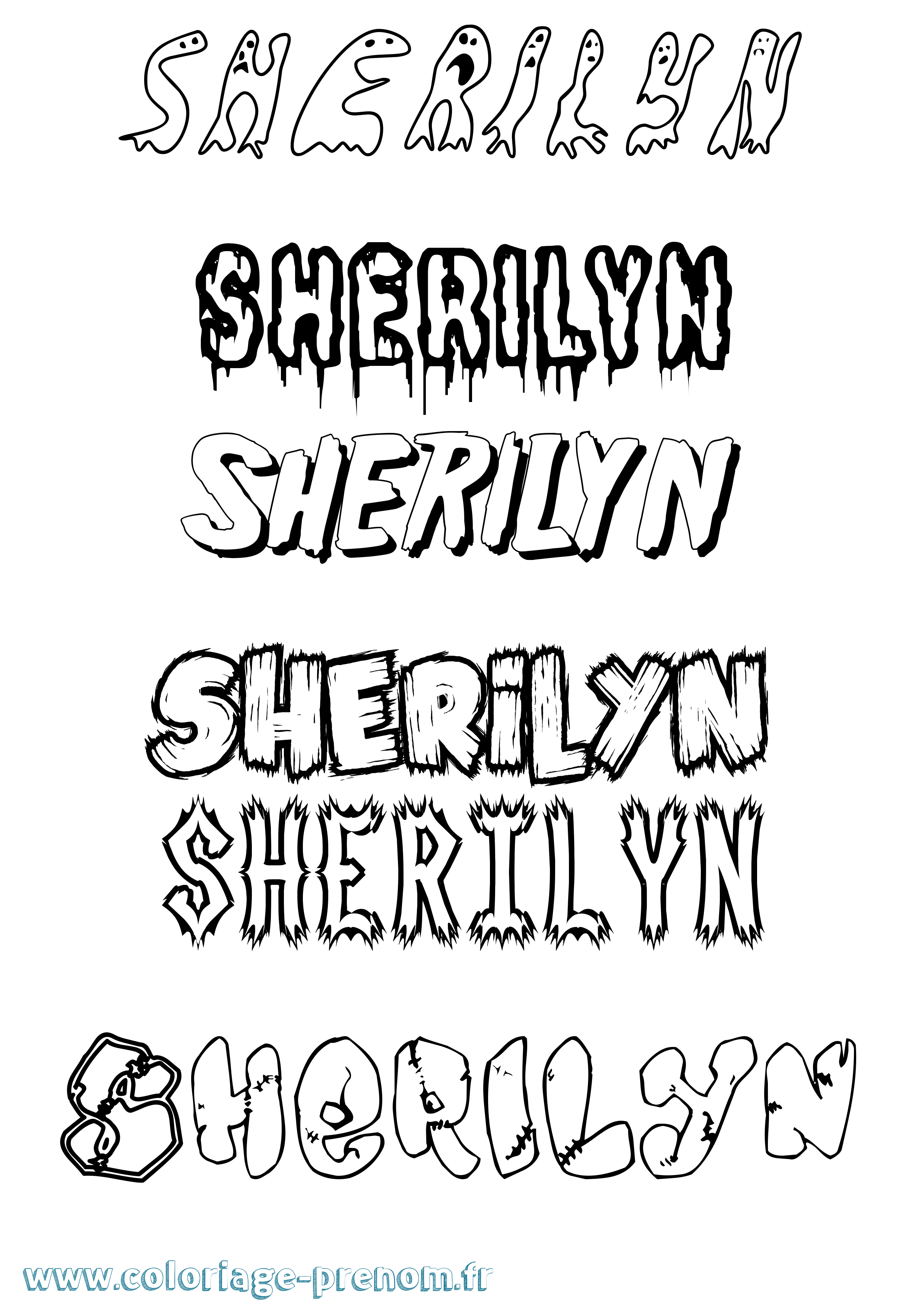 Coloriage Sherilyn Frisson Coloriage prénom Sherilyn Frisson