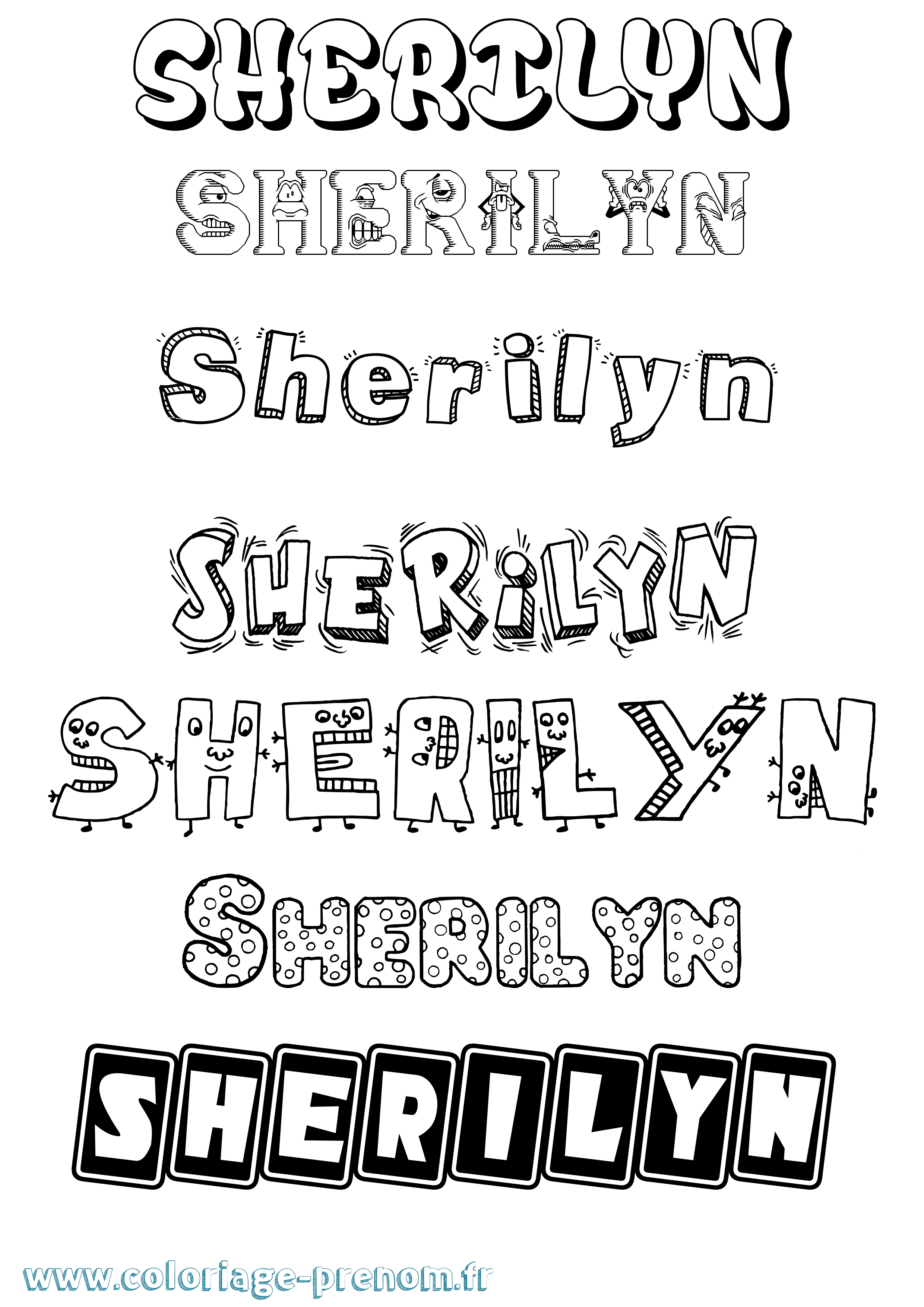 Coloriage Sherilyn Fun Coloriage prénom Sherilyn Fun