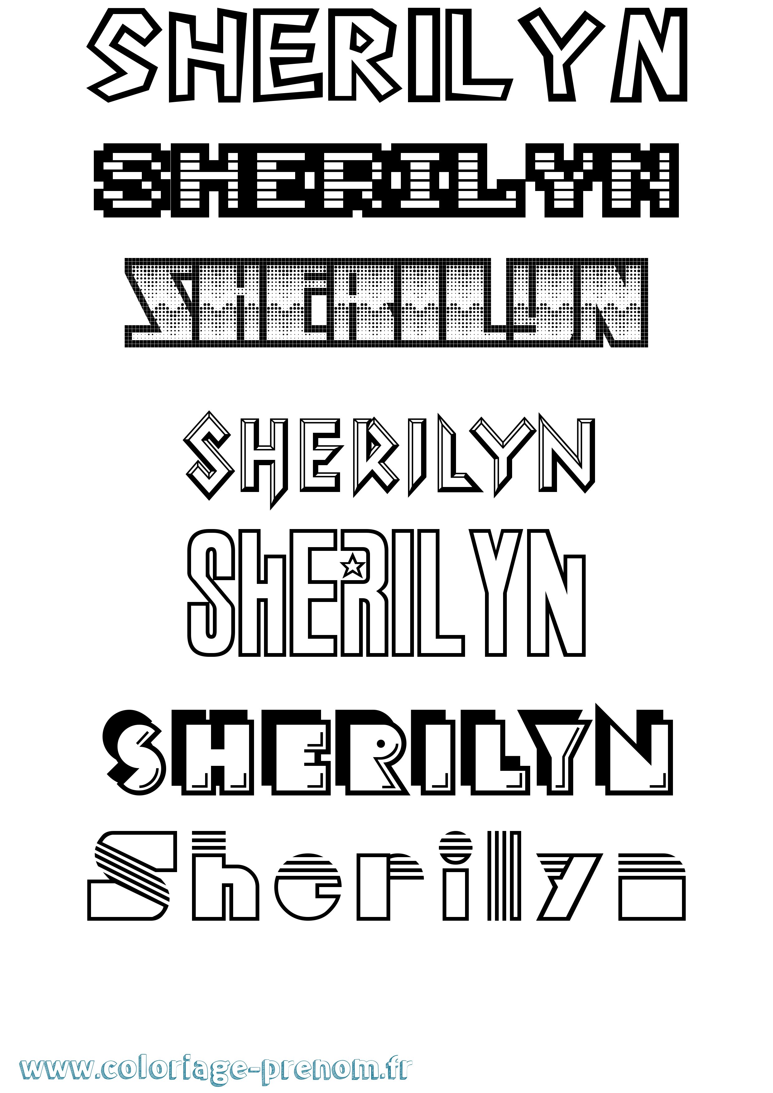 Coloriage Sherilyn Jeux Vidéos Coloriage prénom Sherilyn Jeux Vidéos